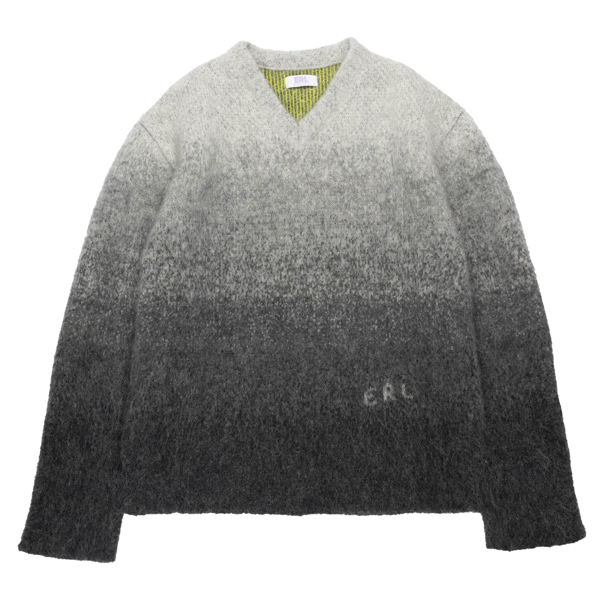 ERL Gradient V-Neck Pullover Sweater Grey Melange ERL08N022