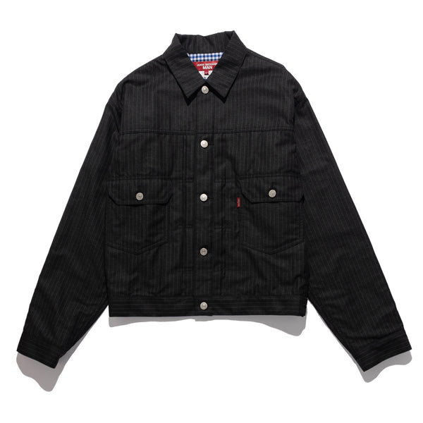 JWM x Levis Type II Stripe Trucker Jacket Dark Grey WQ-J210-051-1