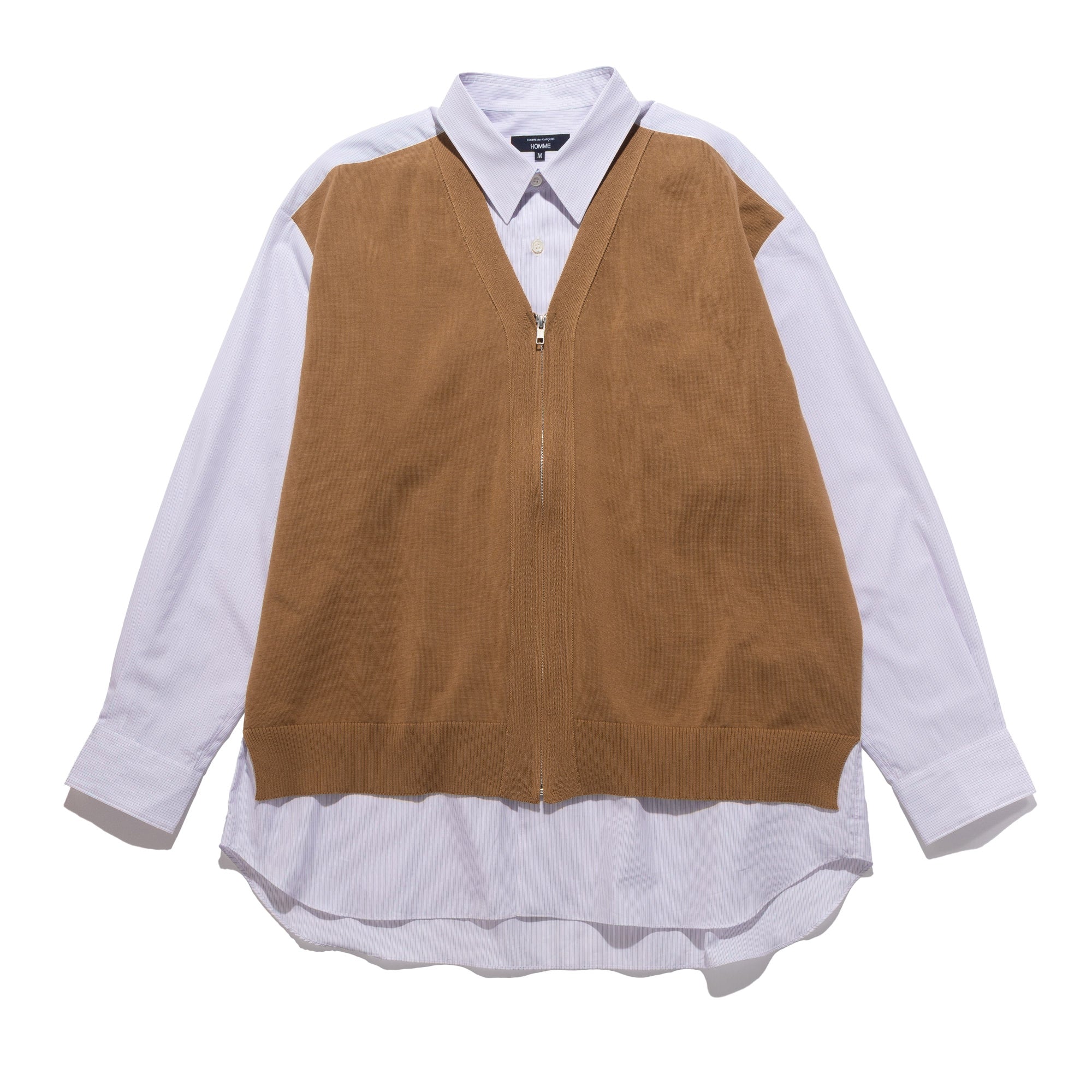 CdGH Knitted Vest Shirt Brown Stripe HQ-B010-051-2