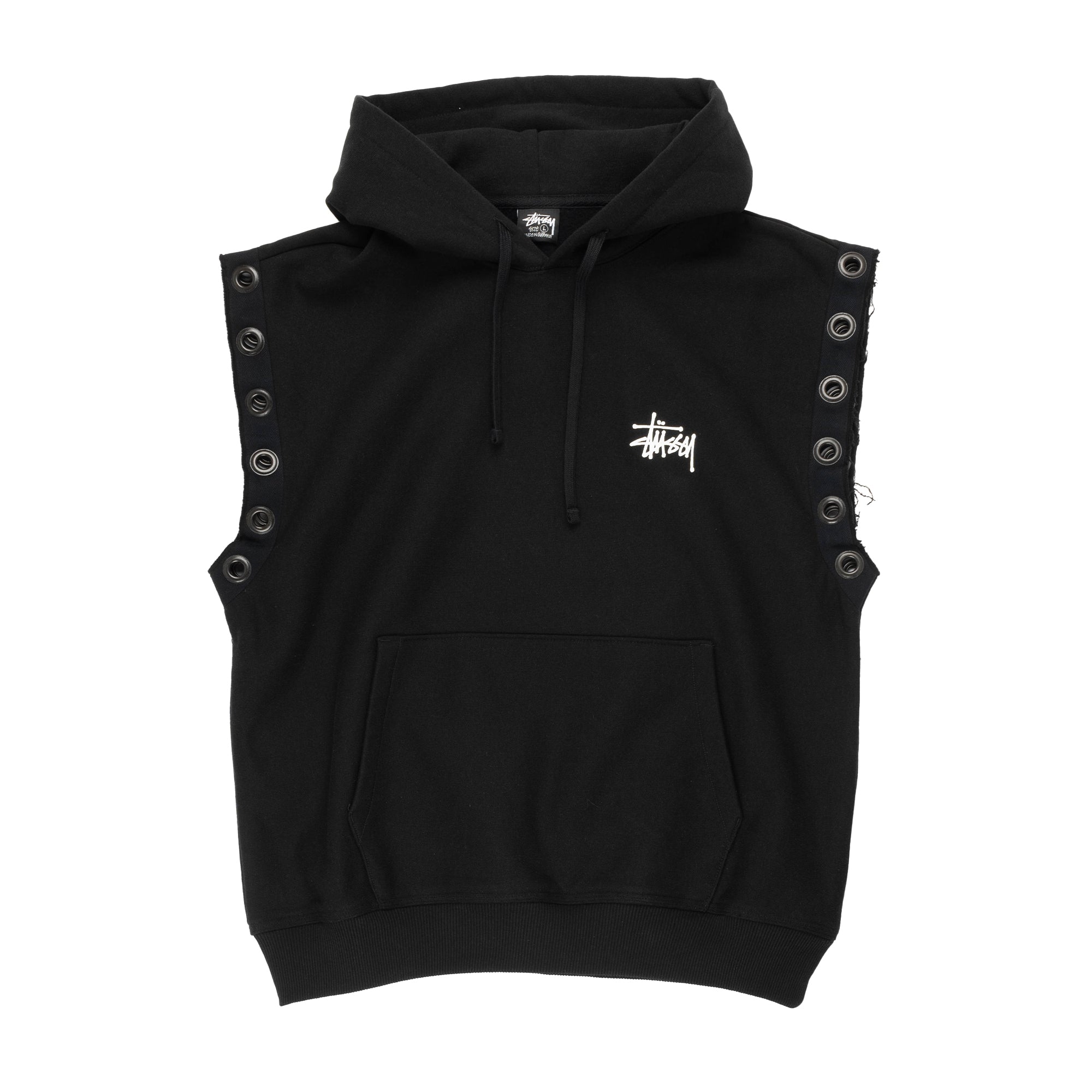 eYe JWM X Stussy Sleeveless Artist hoodie Black WM-T909-100