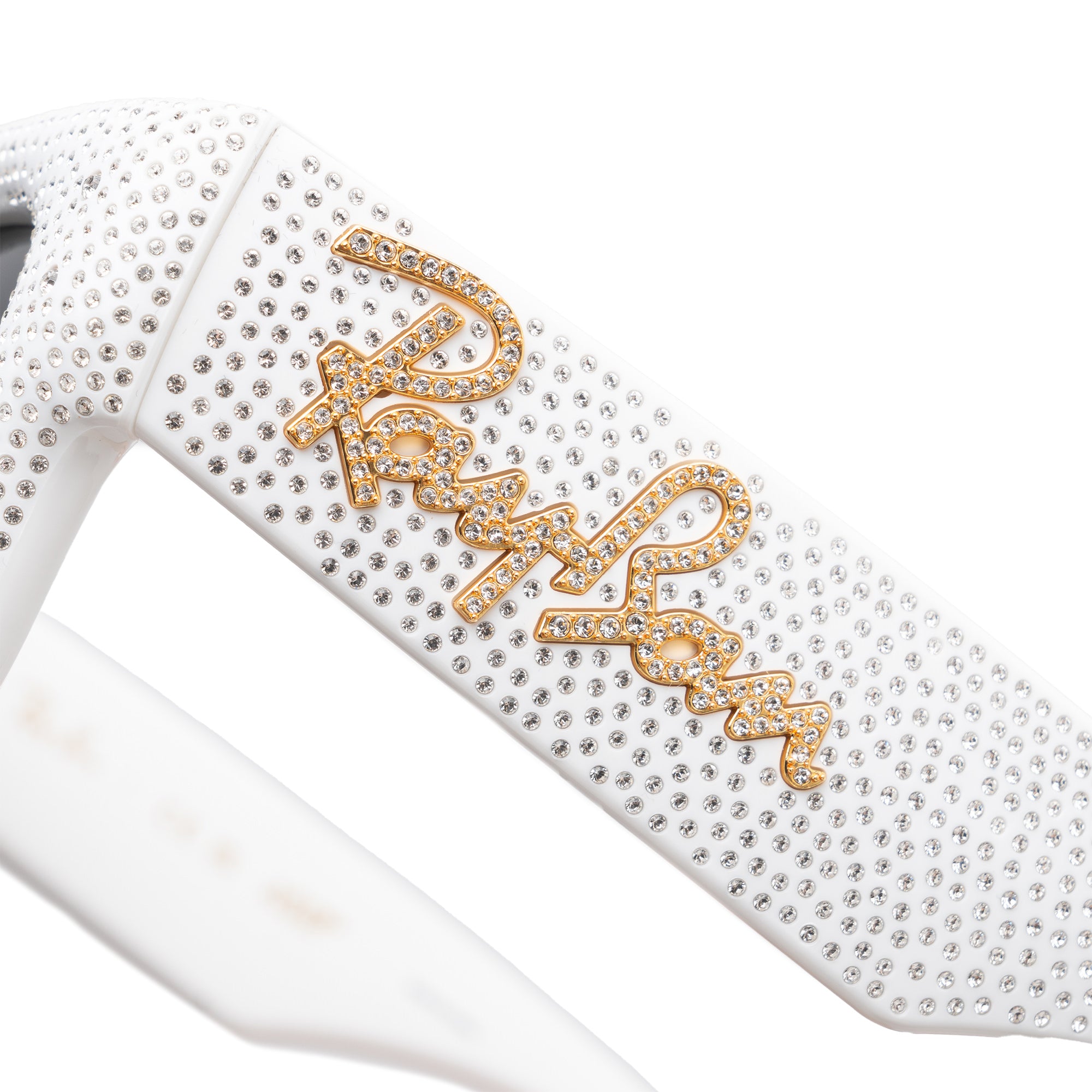 A$AP Rocky Wayfarer Puffer Swarovski Pavé Strass White 9886