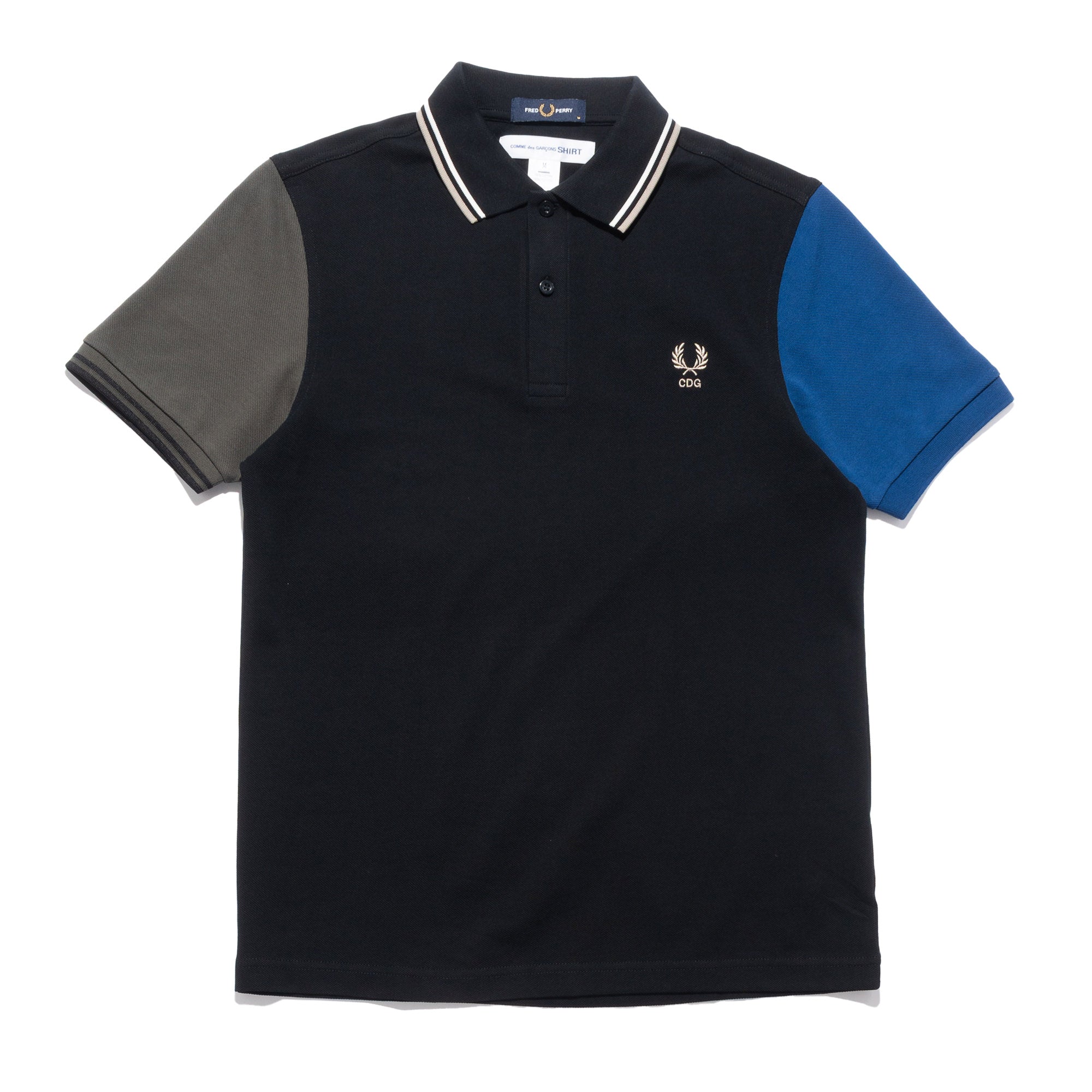 CDG Shirt x Fred Perry S/S Polo Shirt Black/Grey FP-T502-W25