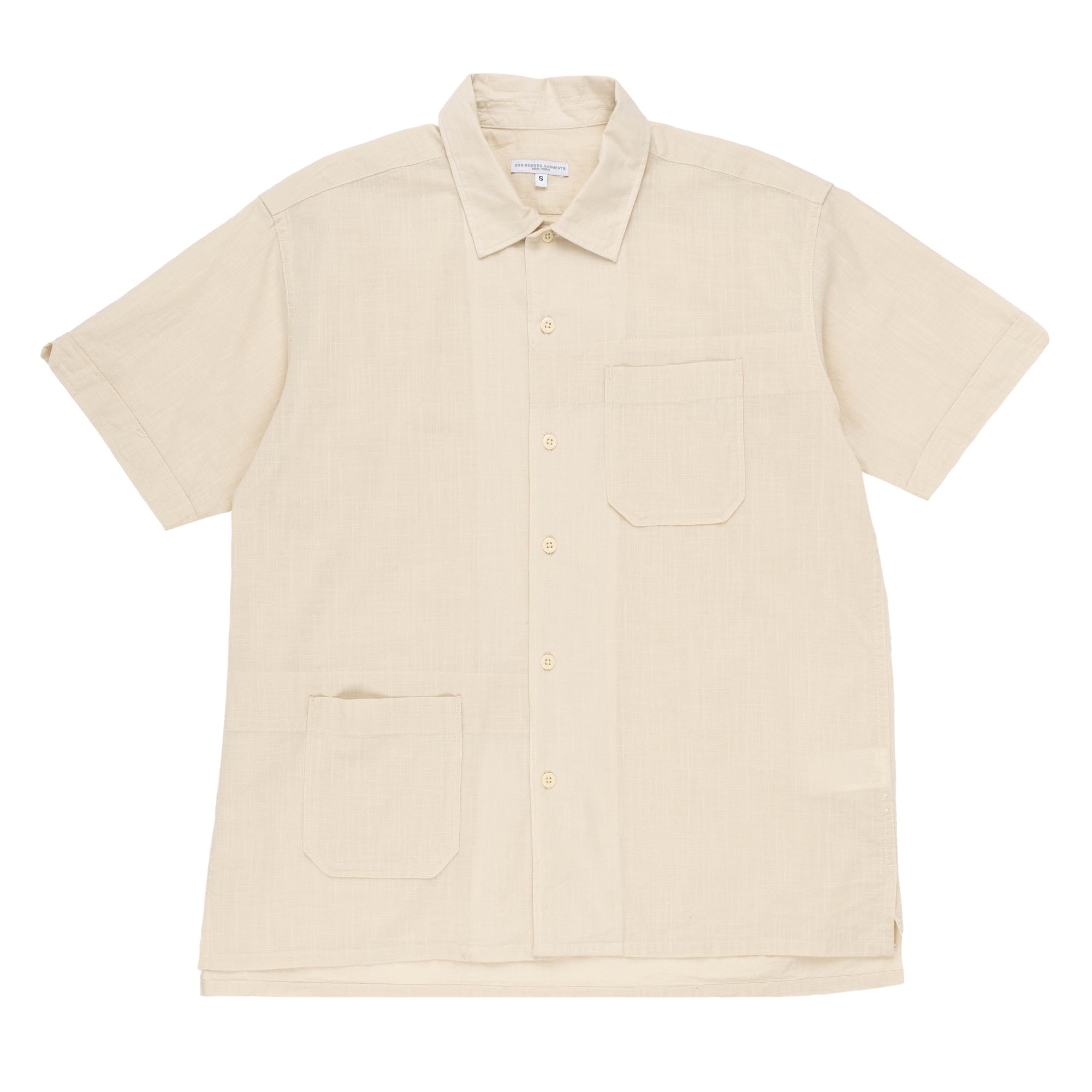 linen blend palm printed shirt