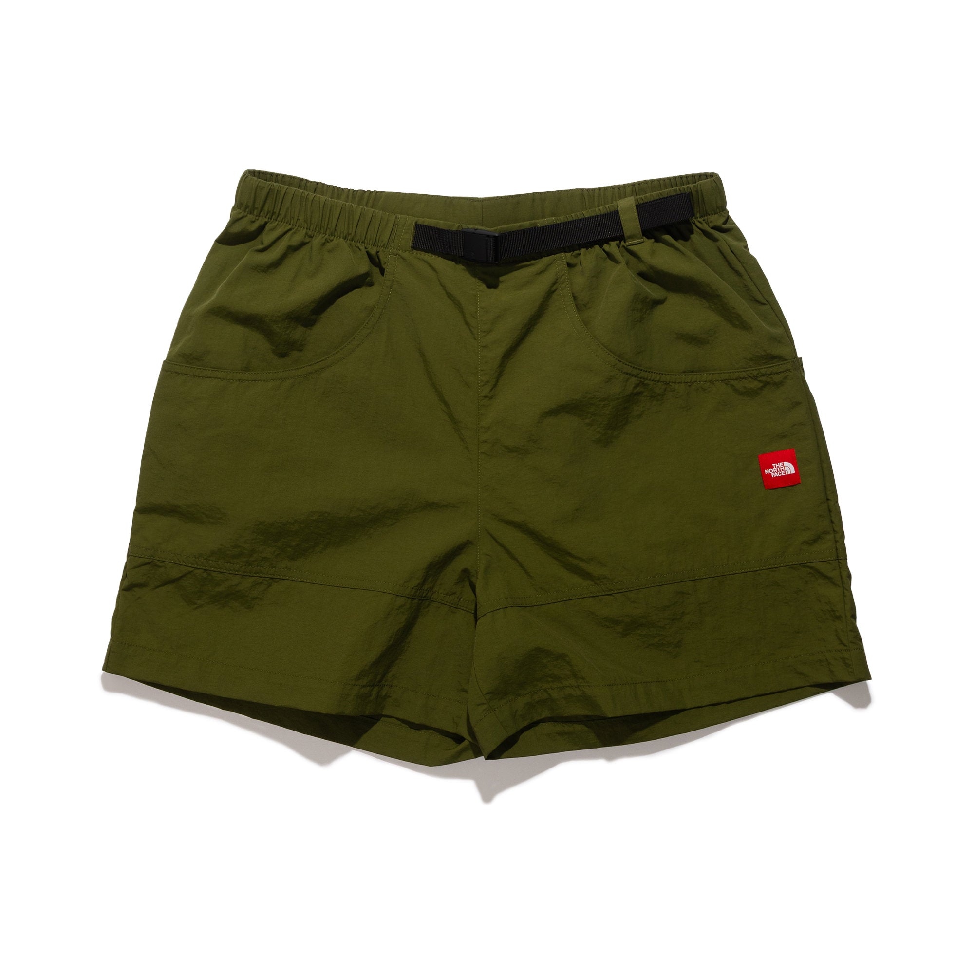 TNF Red Box Nylon Belted Shorts Woodland Green NF0A8FHDBRI
