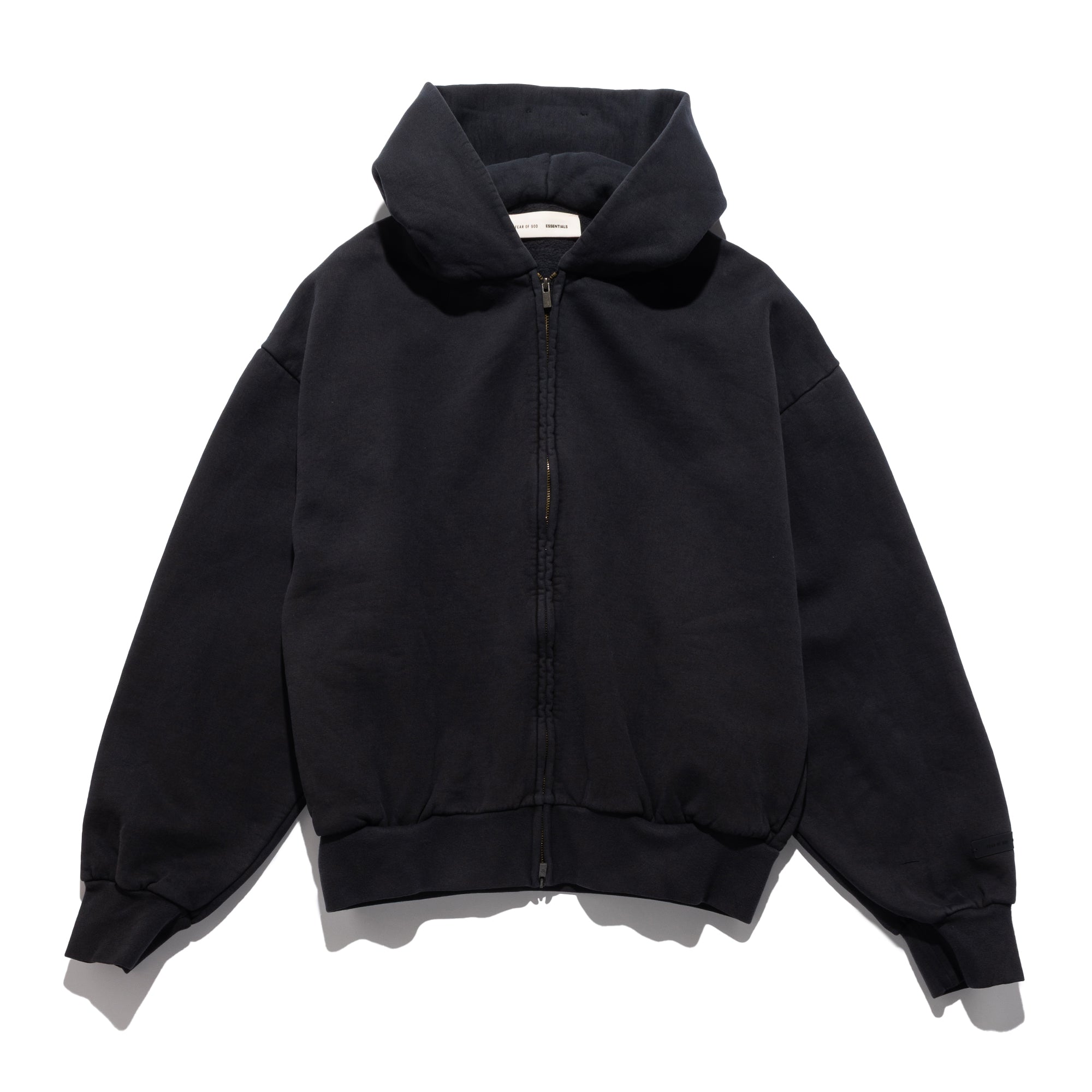 Embroidered Classic Zip Hoodie Vintage Black 192HO254782F