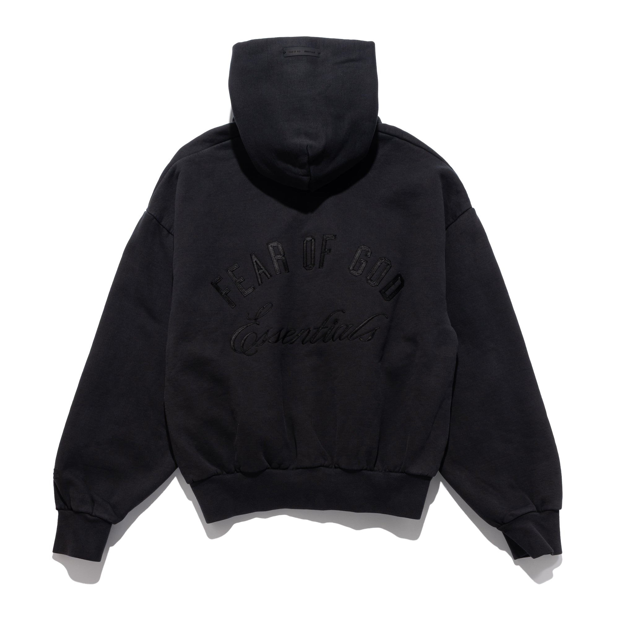 Embroidered Classic Zip Hoodie Vintage Black 192HO254782F