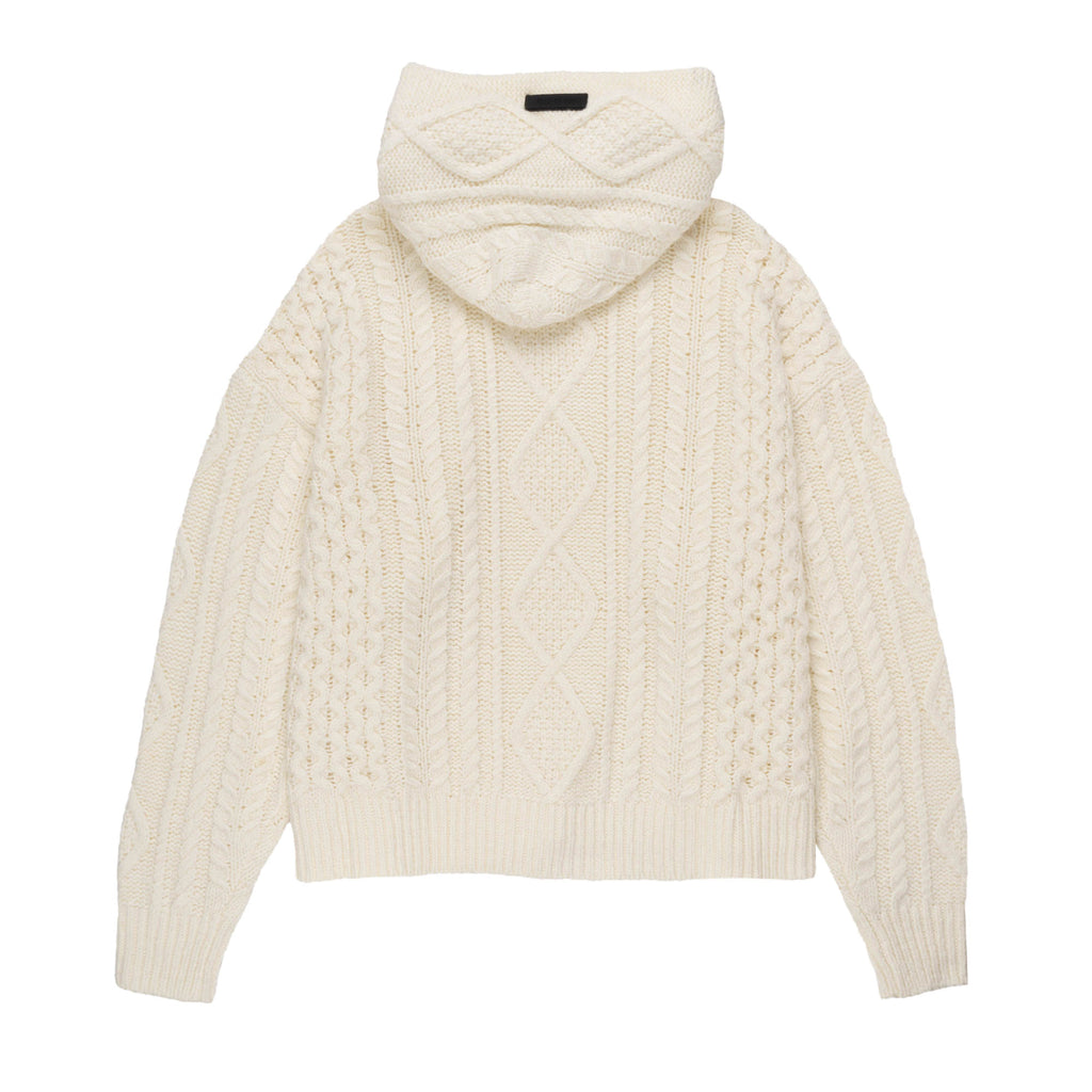 Cable Knit Hoodie 391F Cloud