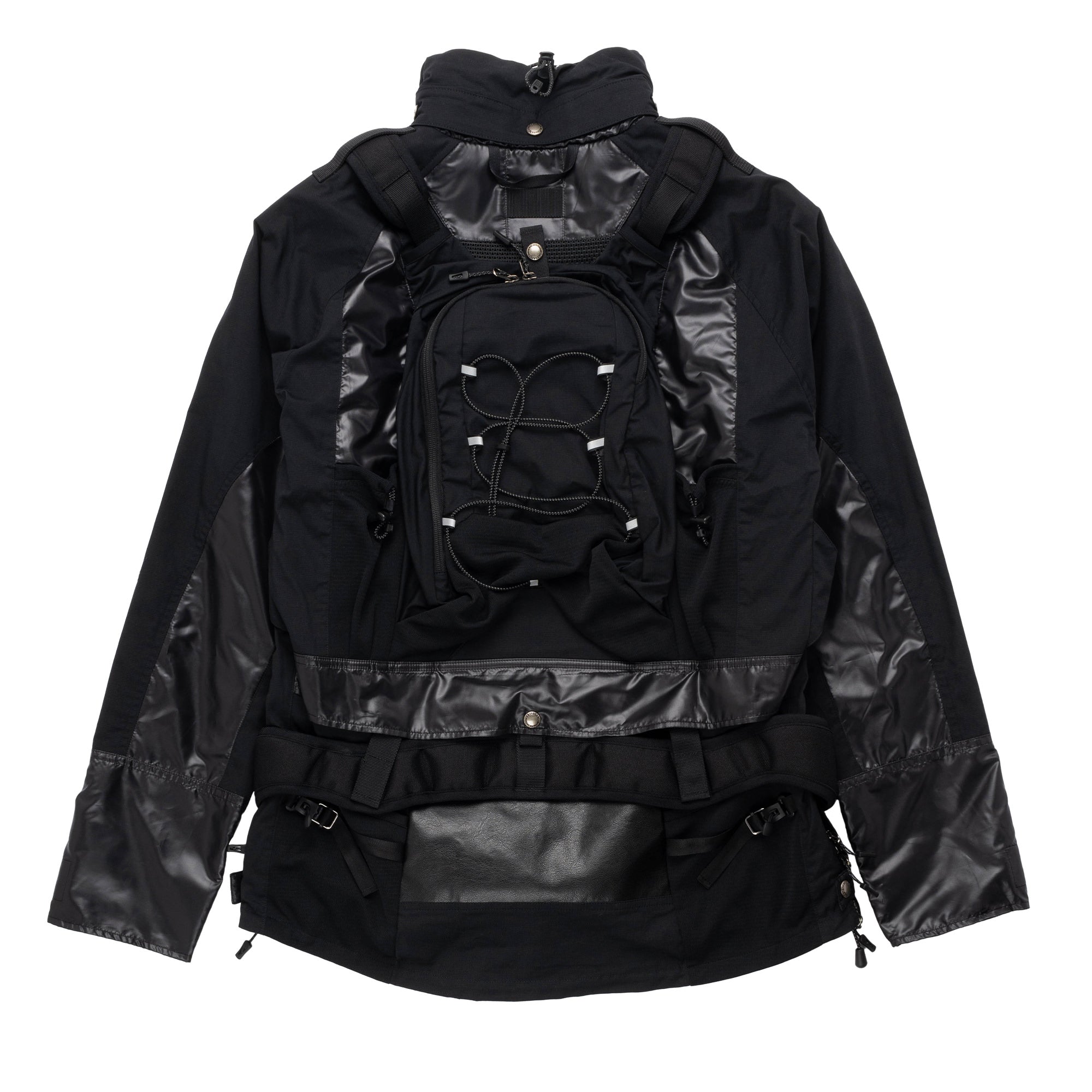 Kalligraphy motif hoodie Utility Backpack Jacket GMP01134 WL-J014-051-1 Black