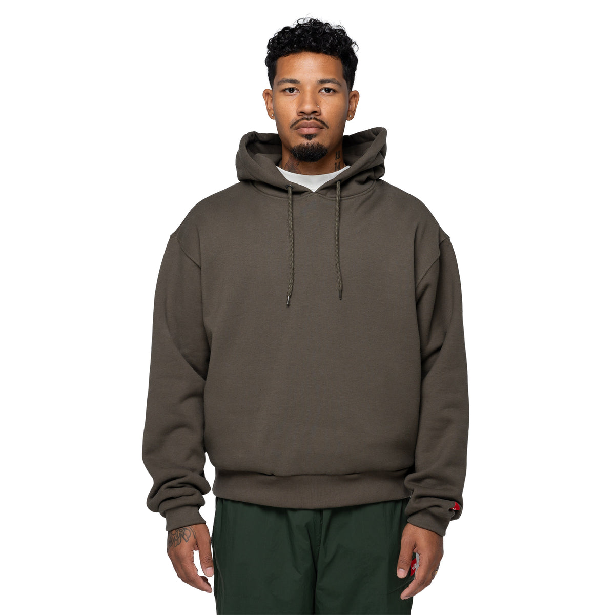 TNF Red Box Hoodie Taupe Green NF0A8EF