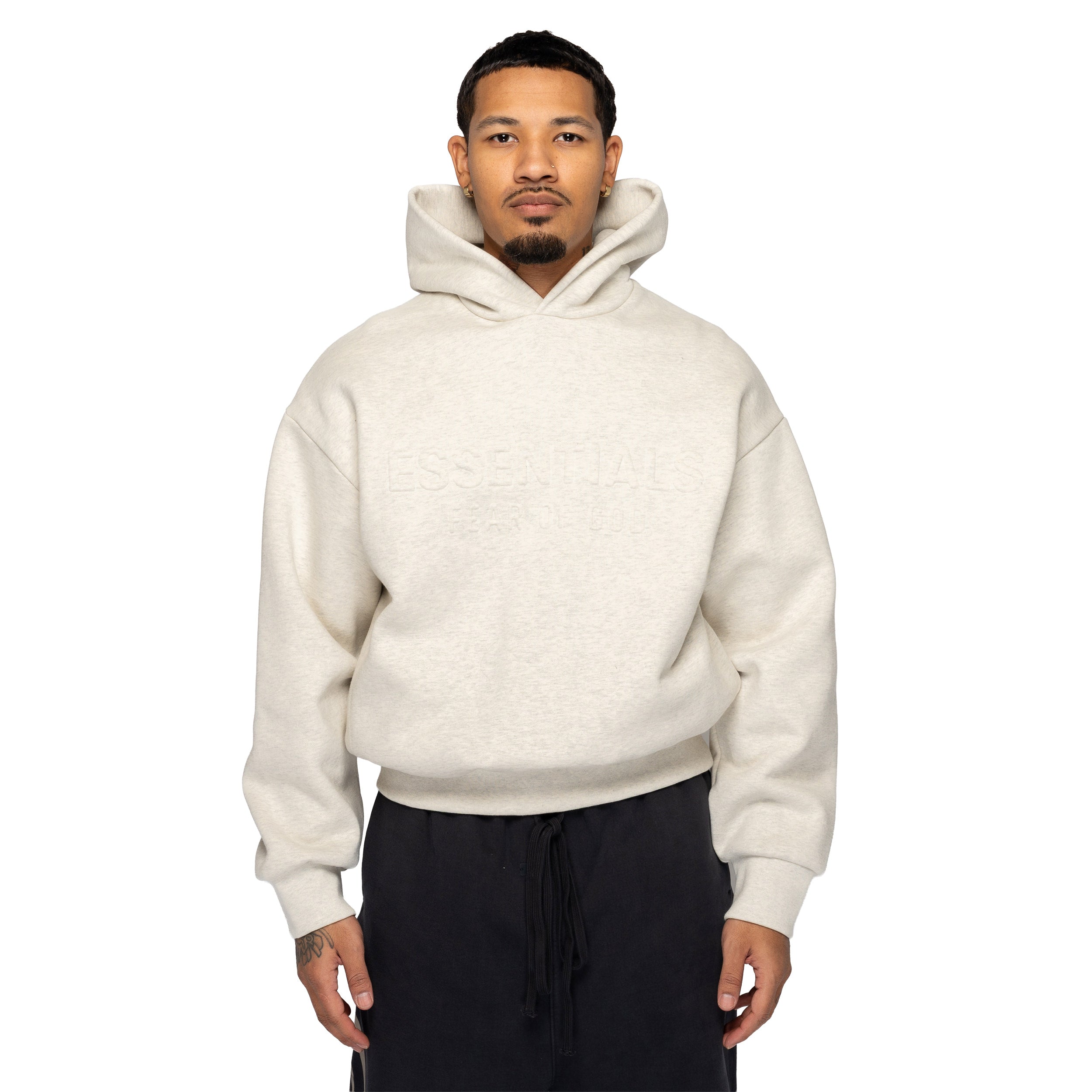 Embossed Classic Hoodie Heather Oatmeal 192HO256212F – Capsule
