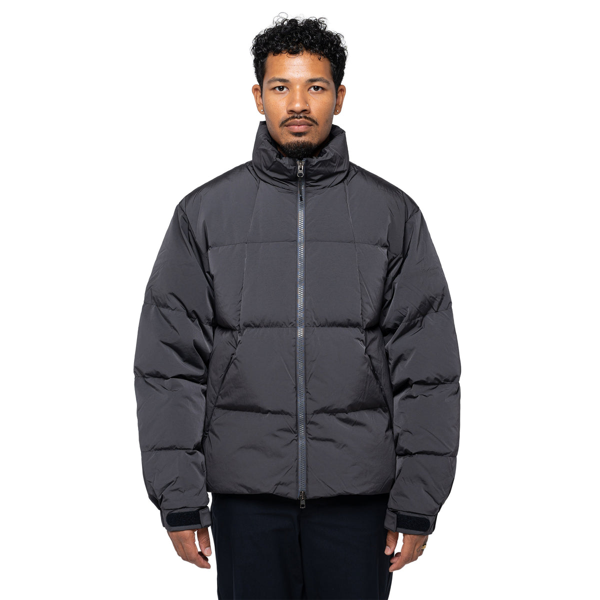 Dope Dyed Ripple Nylon Down Jacket Deep Charcoal GL26330