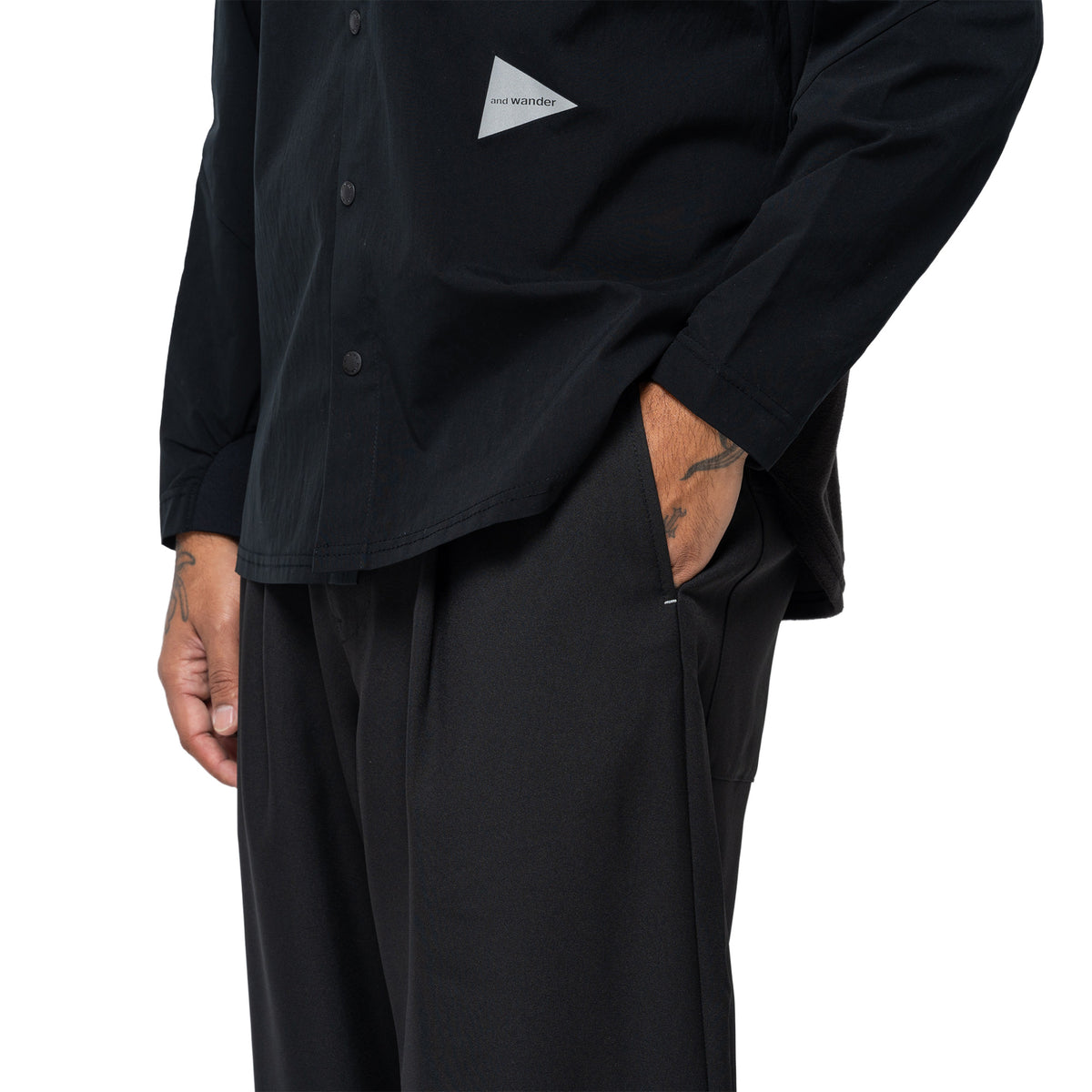PE Melange Twill Wide Pant Black 574-6282117