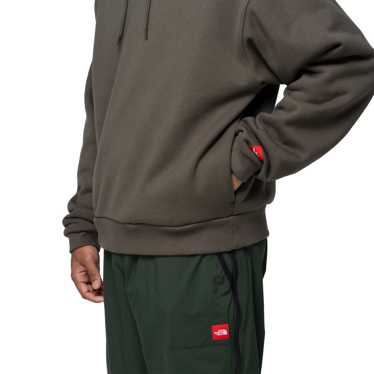 TNF Red Box Hoodie Taupe Green NF0A8EF
