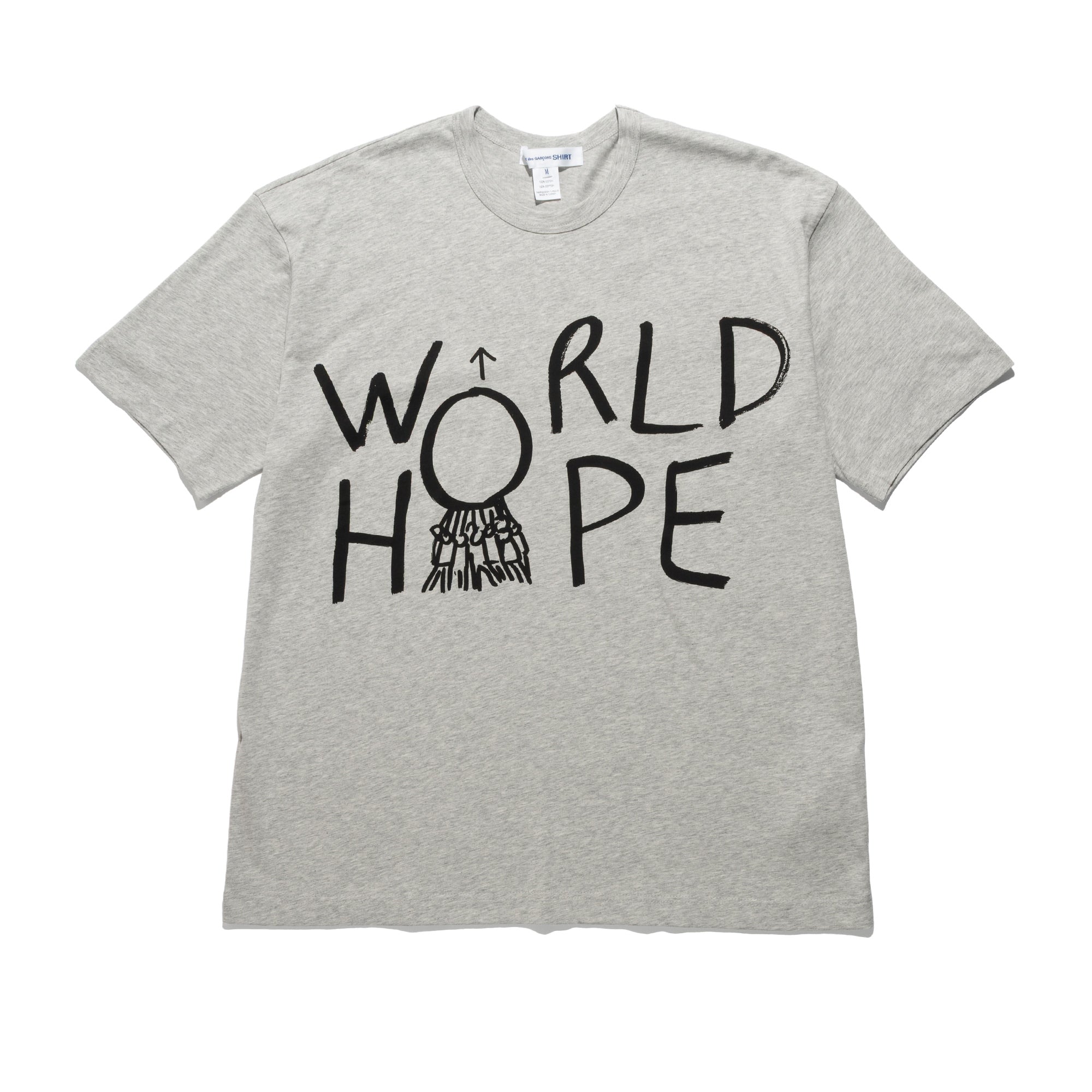 CDG Shirt World Hope T-Shirt Grey FQ-T035-S26-1