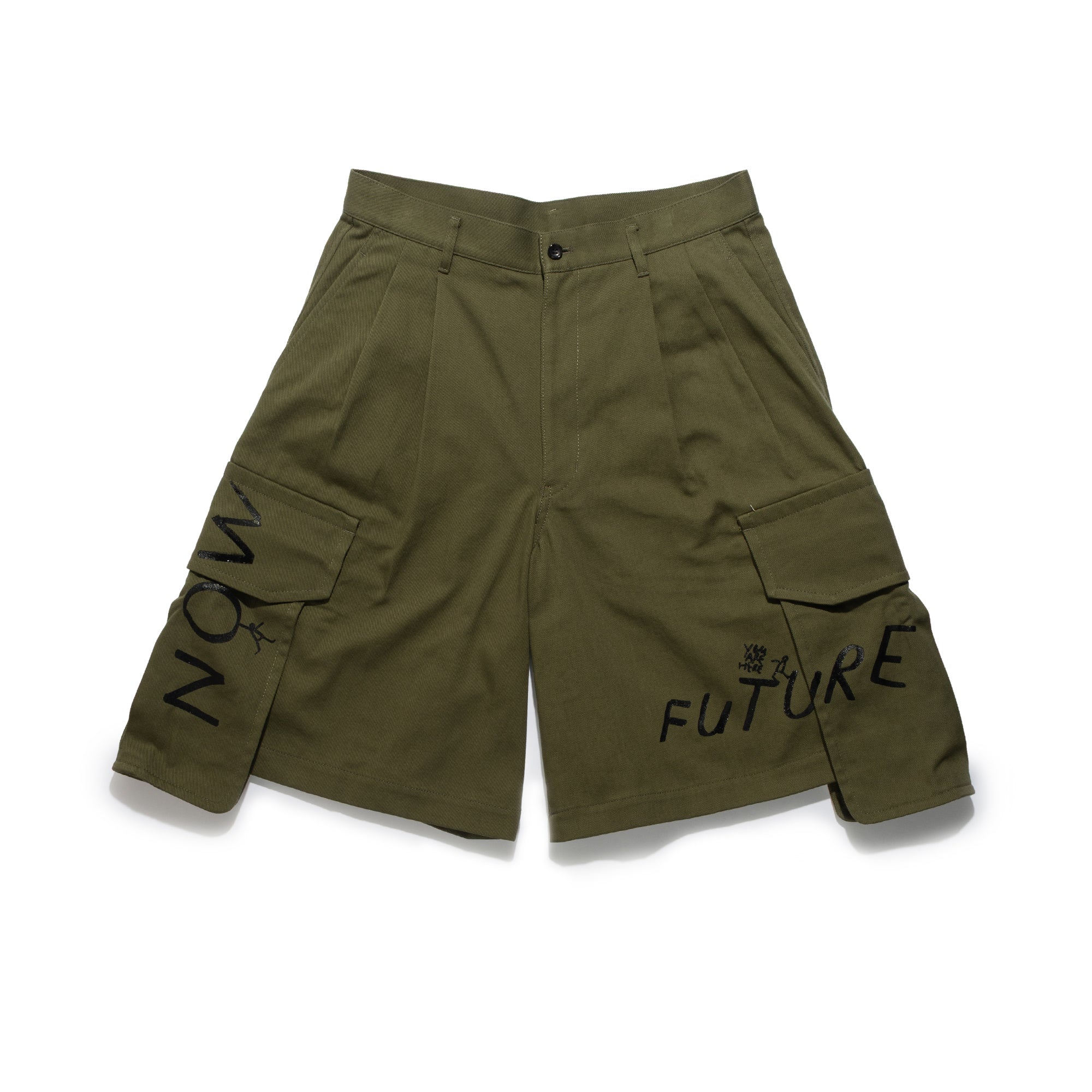 CDG Shirt Print Cargo Shorts Khaki FQ-P504-S26-2