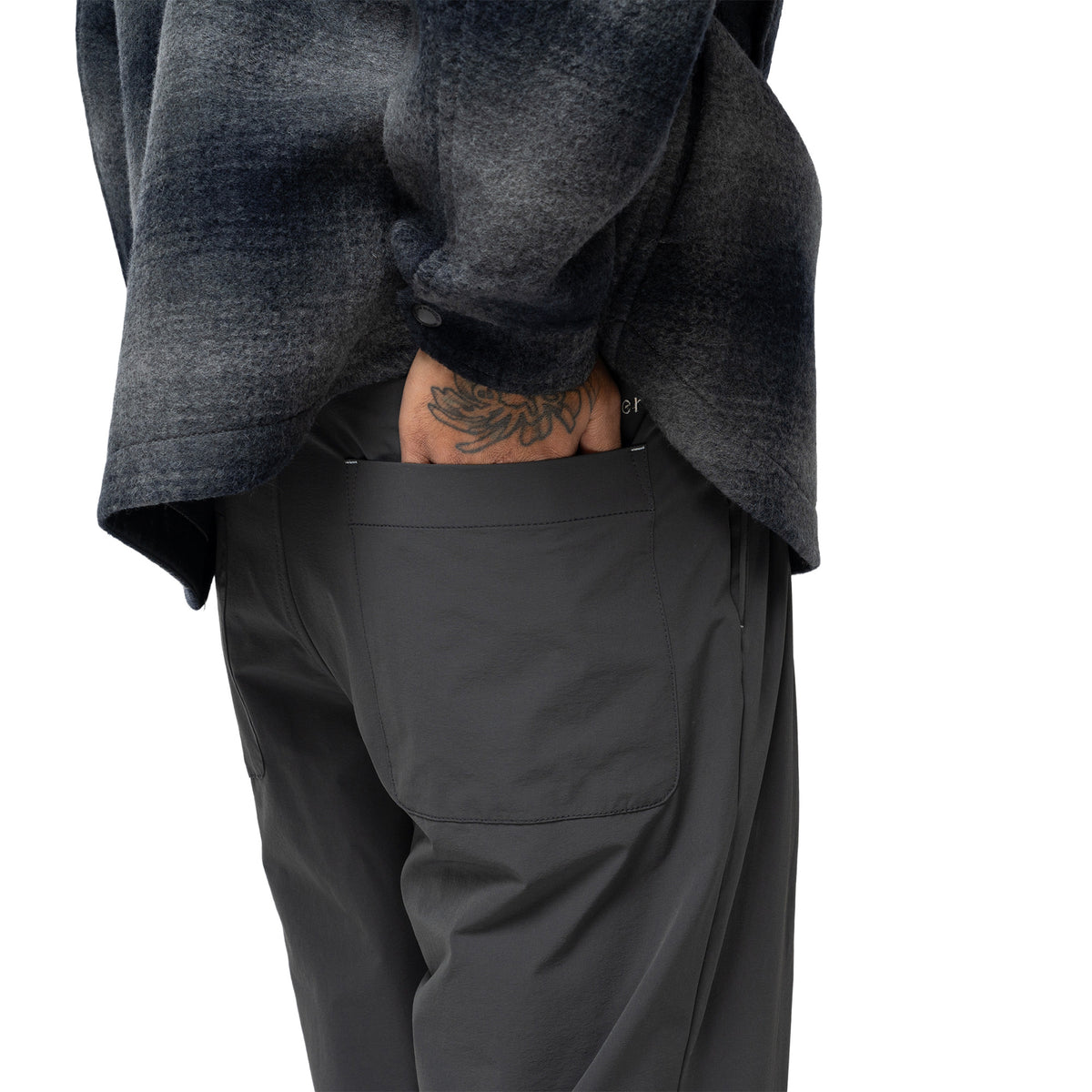 Lightweight Cloth Wide Pants Charcoal 574-6282072