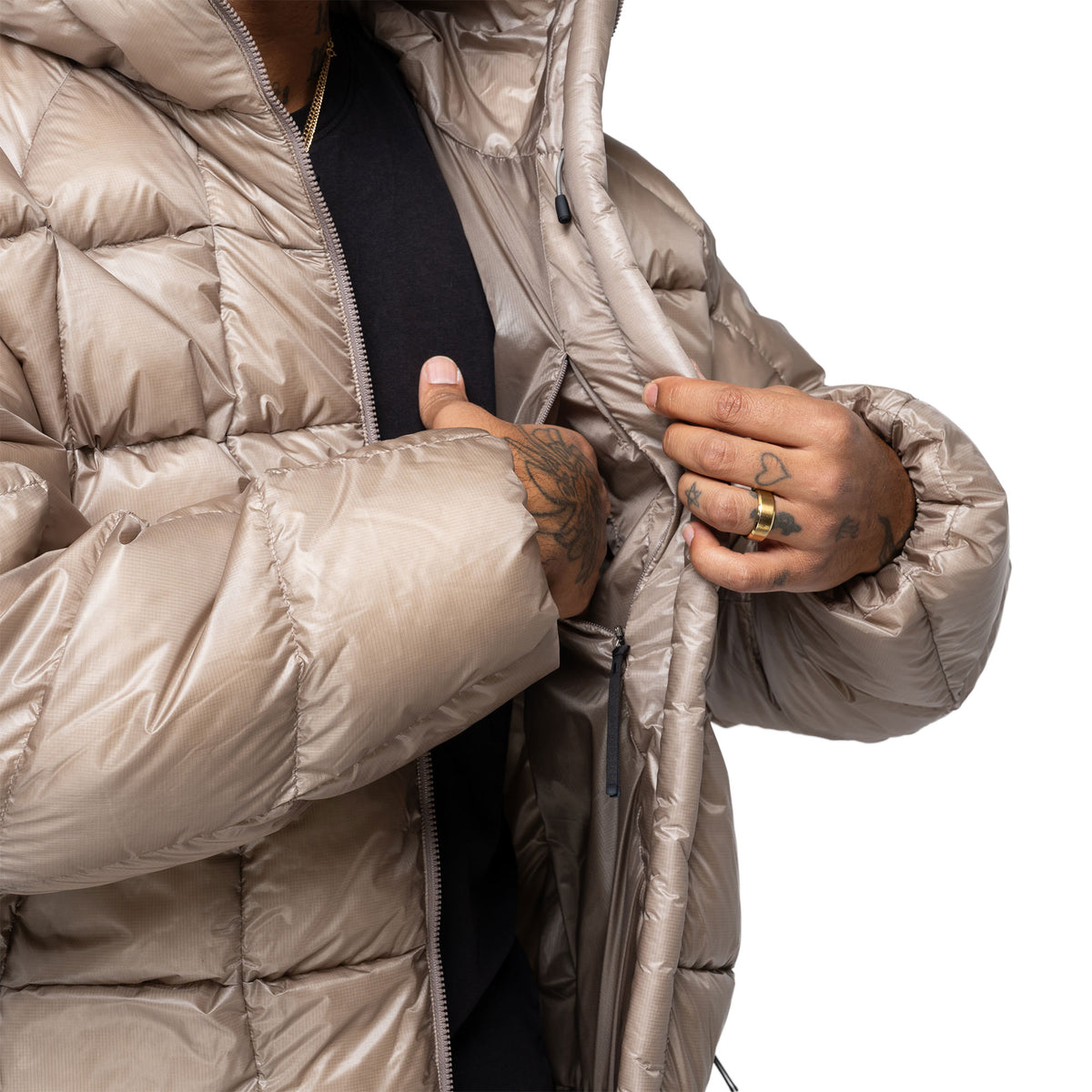 Three-Dimensional Down Parka Moon Rock GZ26301