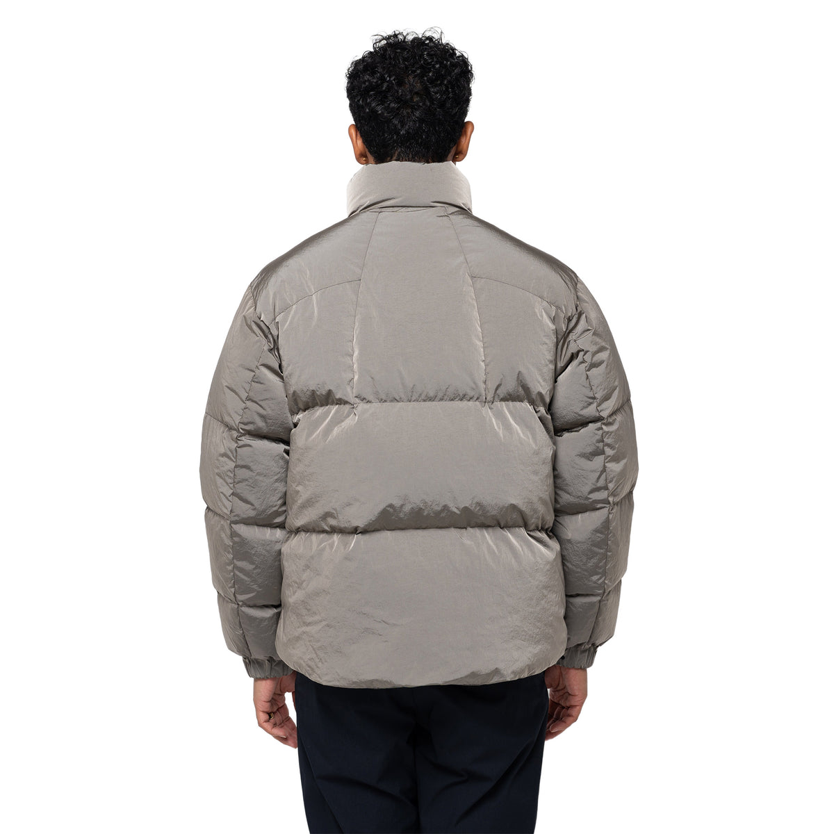 Dope Dyed Ripple Nylon Down Jacket Woody Beige GL26330