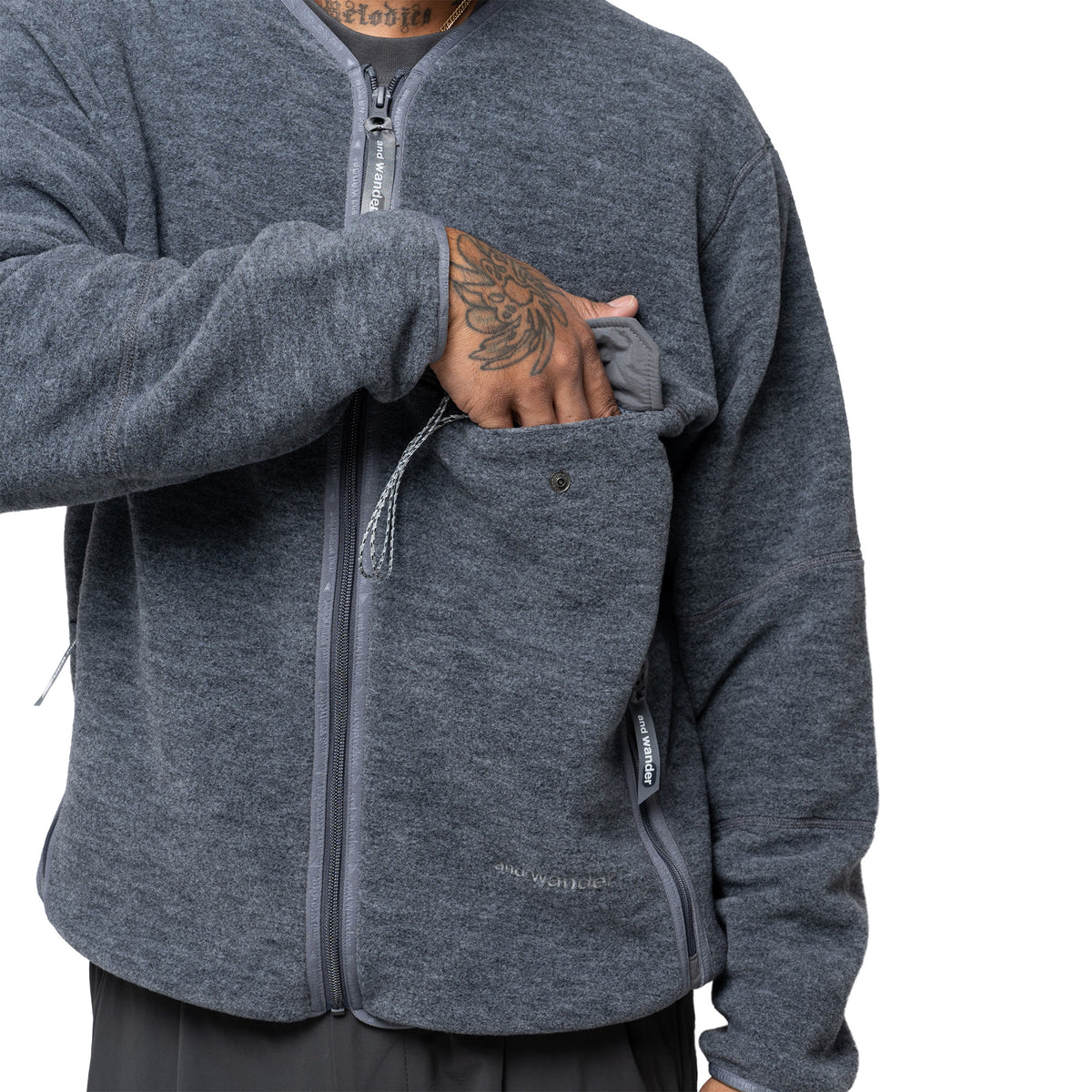 Wool Fleece Cardigan Grey 574-6281054