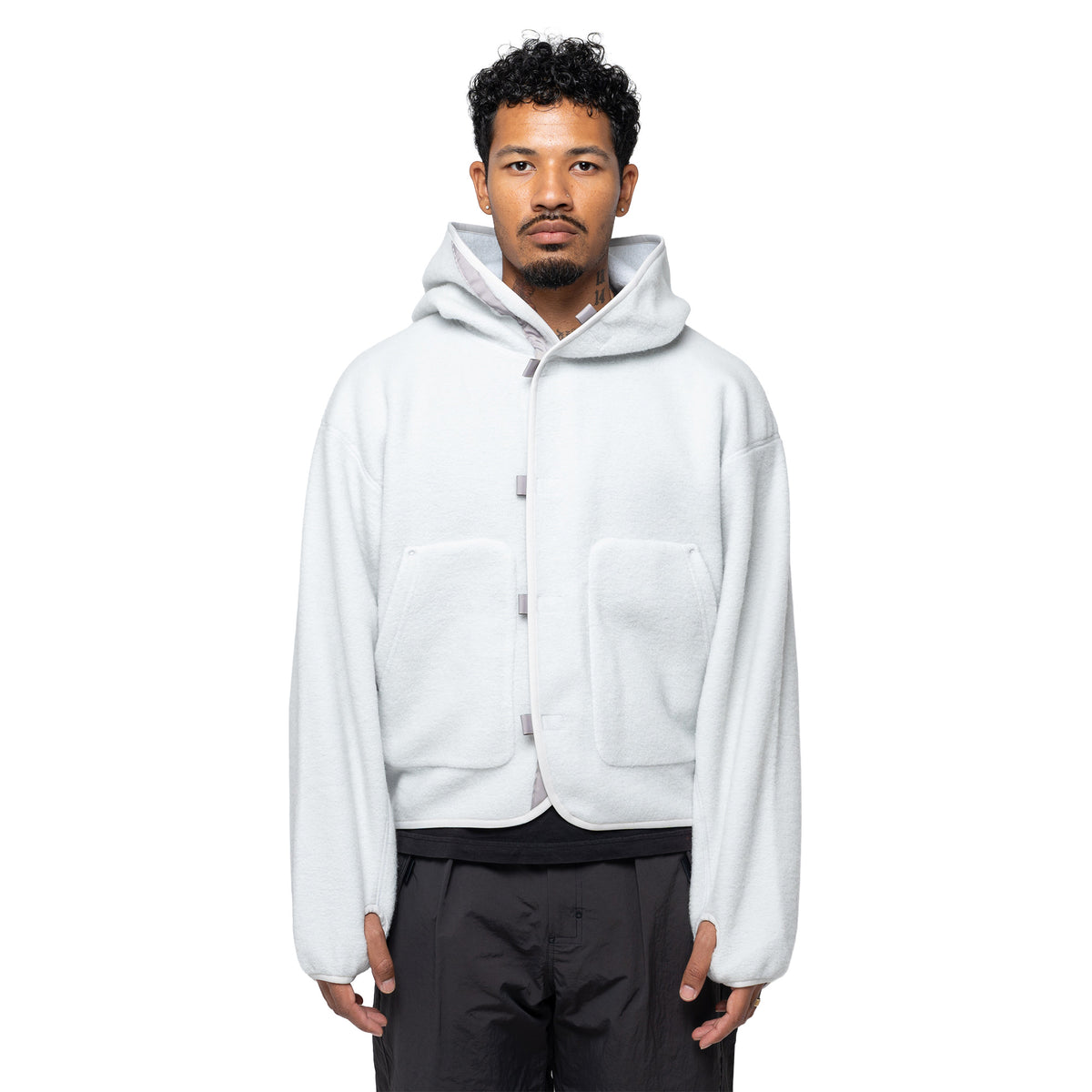 Wool Fleece Hoodie Natural Grey GZ36306