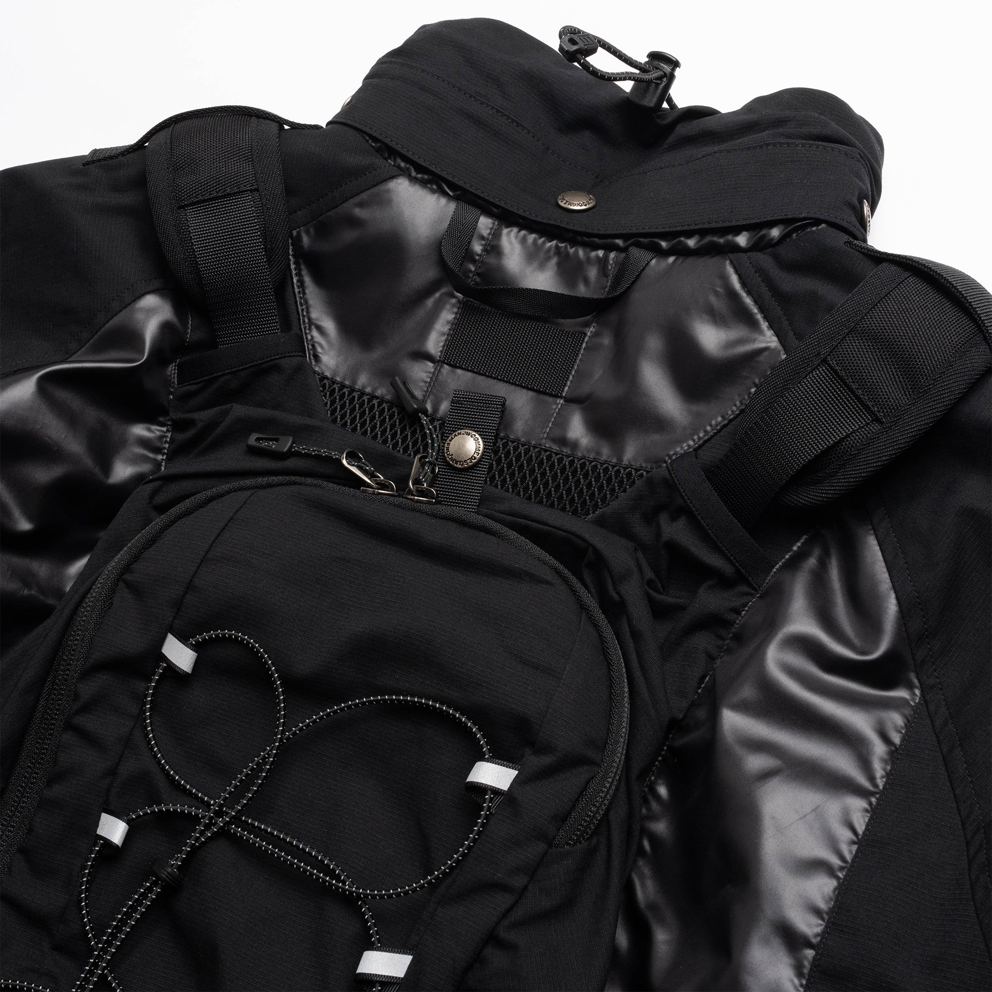 Kalligraphy motif hoodie Utility Backpack Jacket GMP01134 WL-J014-051-1 Black