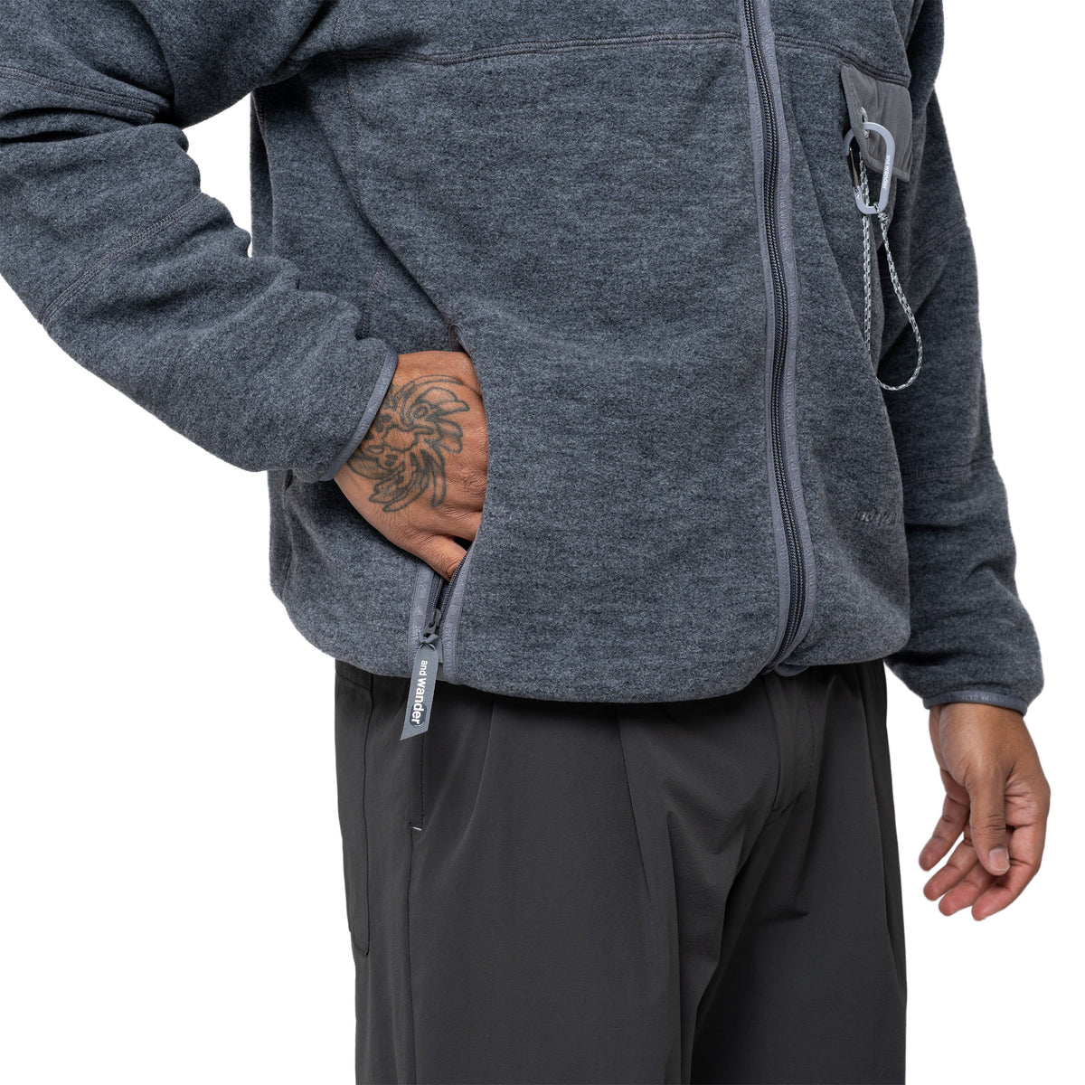 Wool Fleece Cardigan Grey 574-6281054