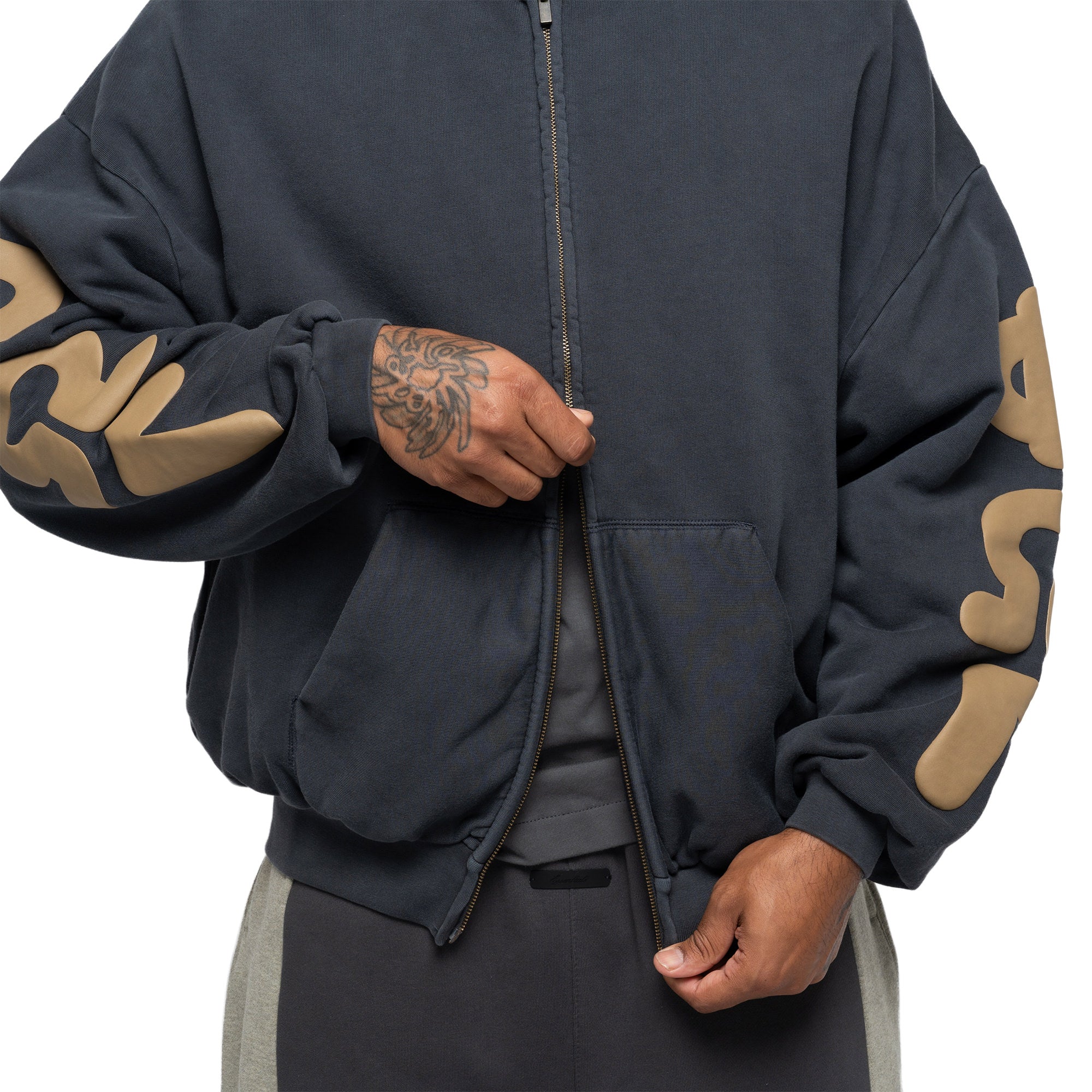 90's Zip Up Hoodie Washed Grey RW00388-0146