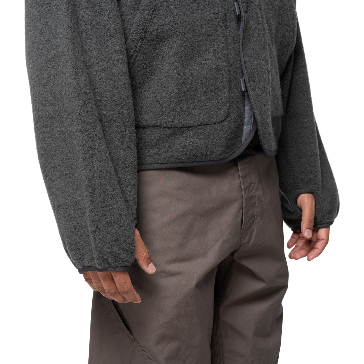 Wool Fleece Hoodie Dark Lava GZ36306
