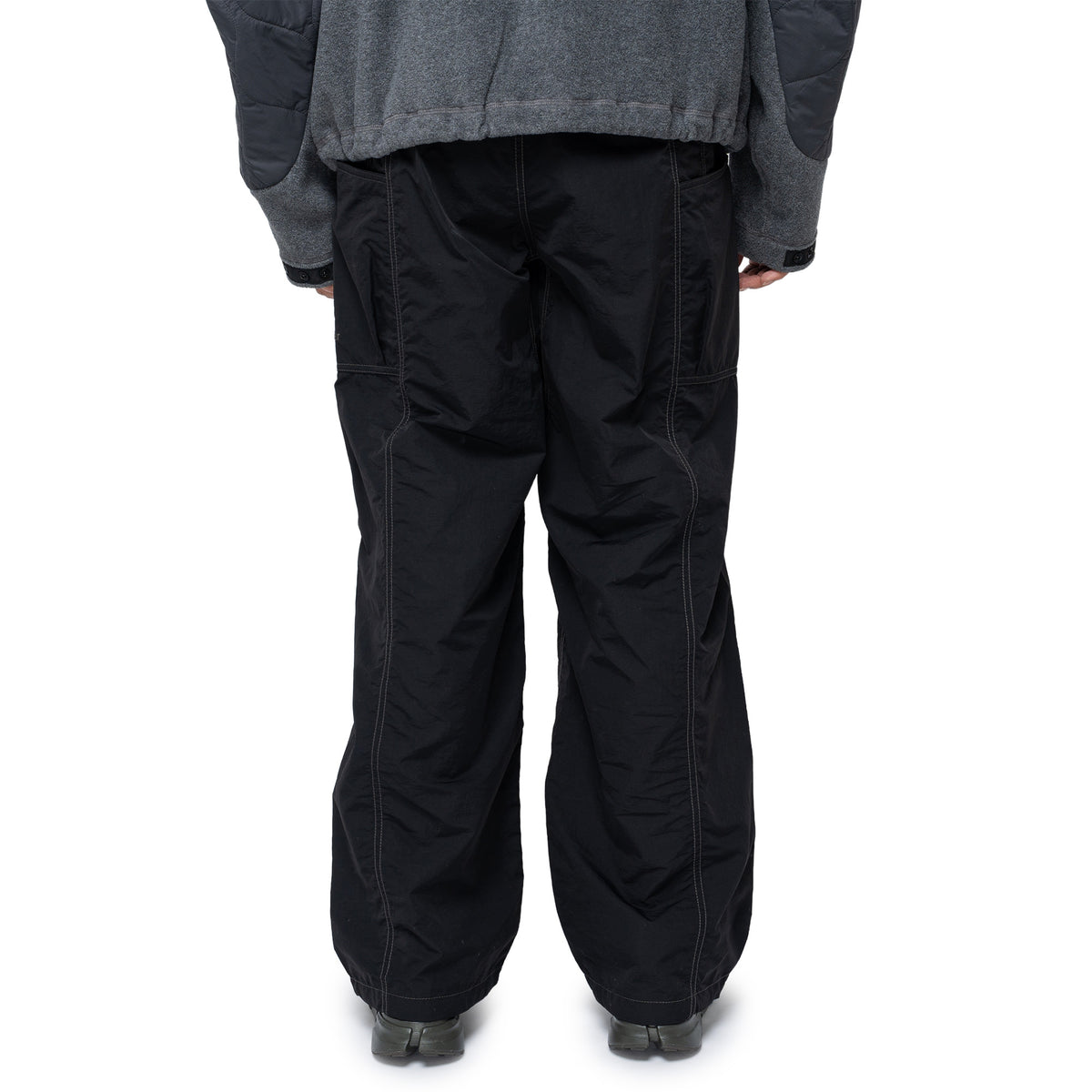 Crinkled Nylon Pants Black 574-6982095