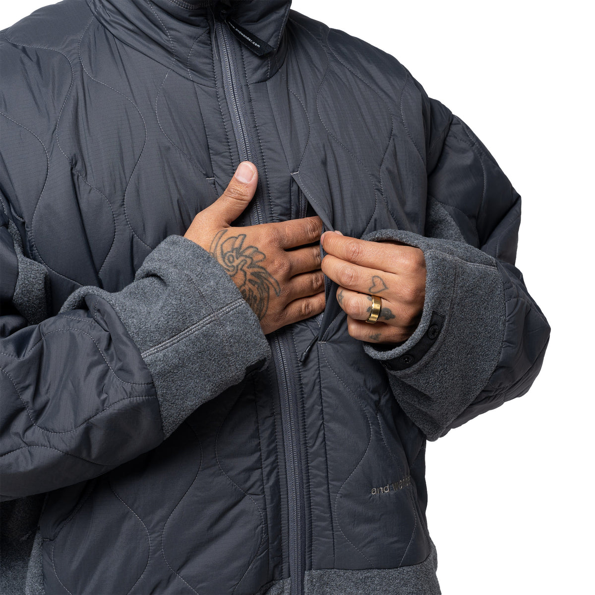 Quilted Fleece Jacket Grey 574-6281040