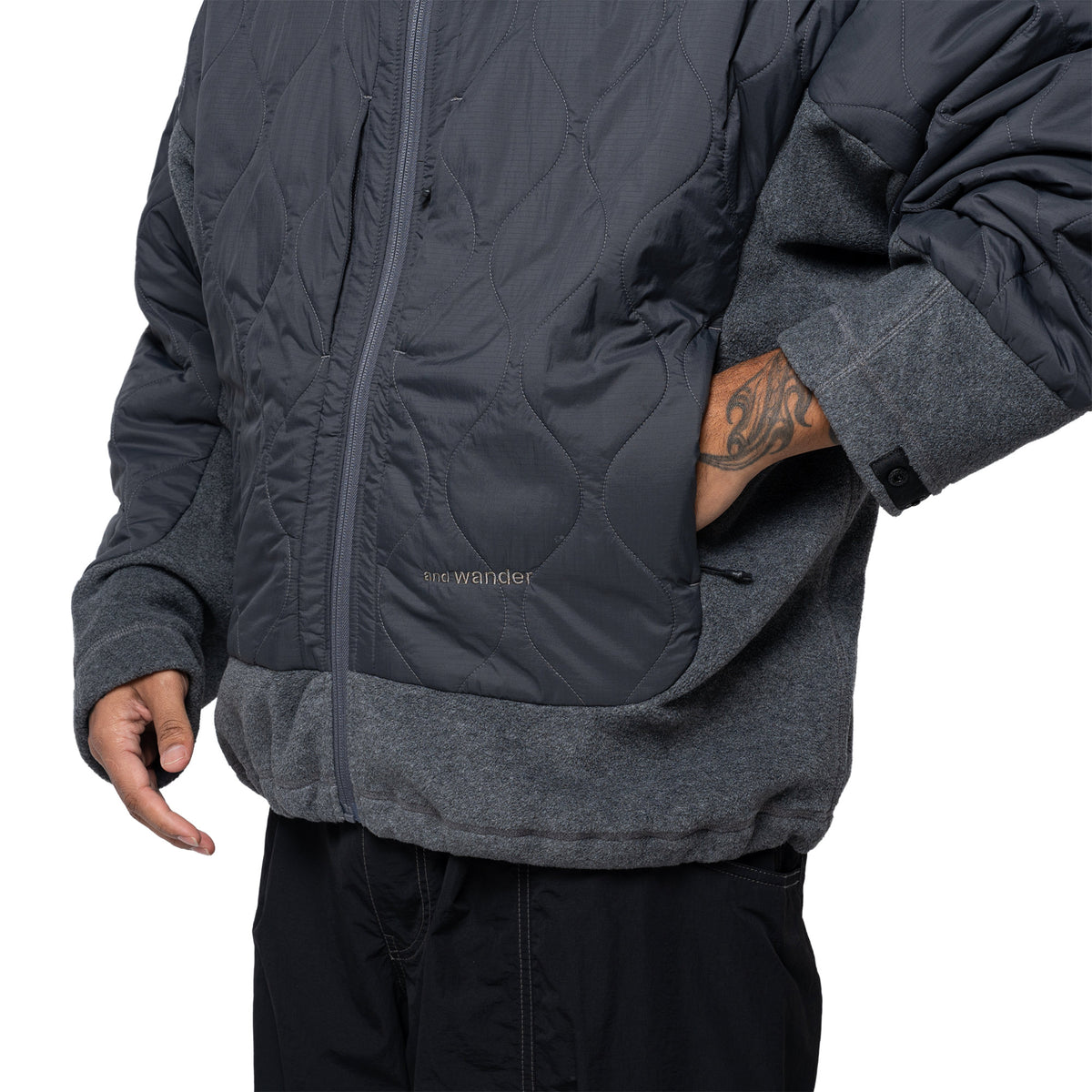 Quilted Fleece Jacket Grey 574-6281040