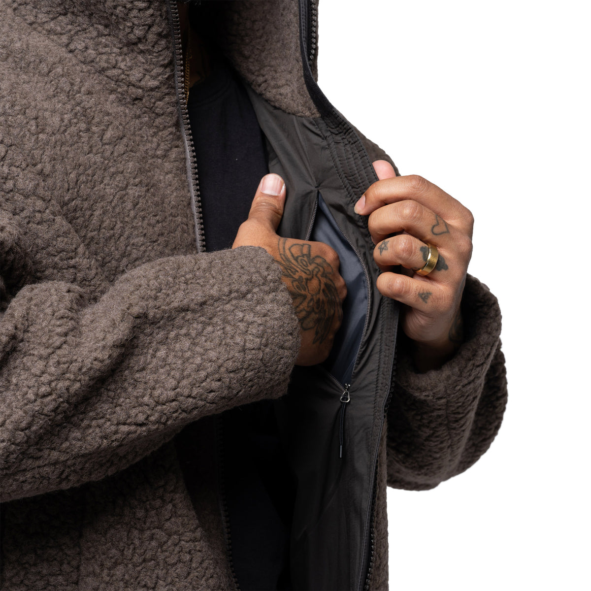 Deep Pile Fleece Jacket Morel GL36338
