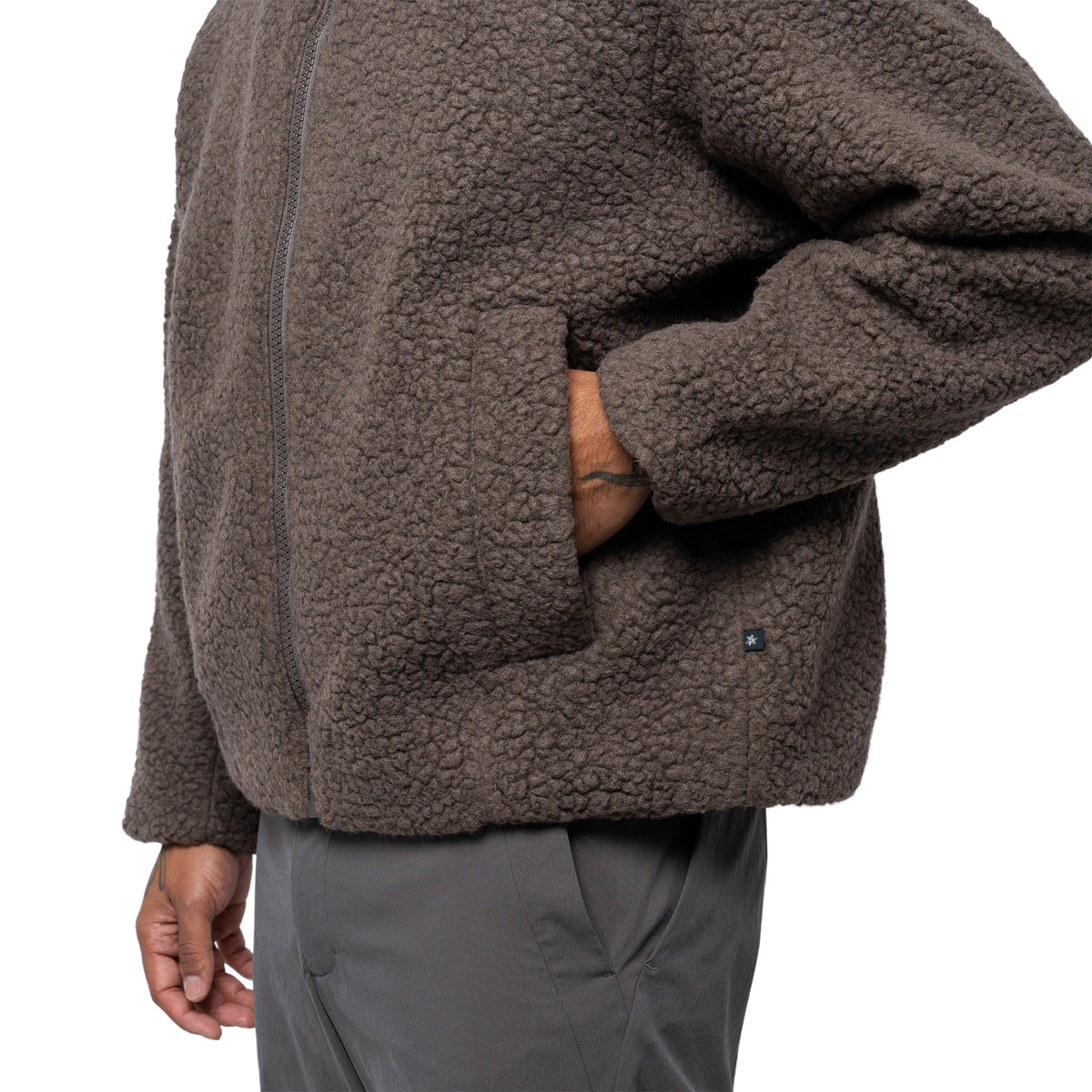 Deep Pile Fleece Jacket Morel GL36338