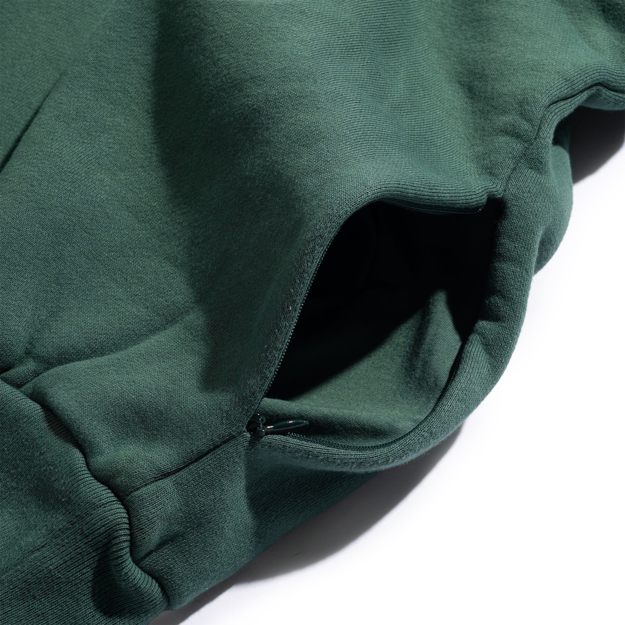 Pig Dyed Zip Sweatshirt Green 1007AWCS04