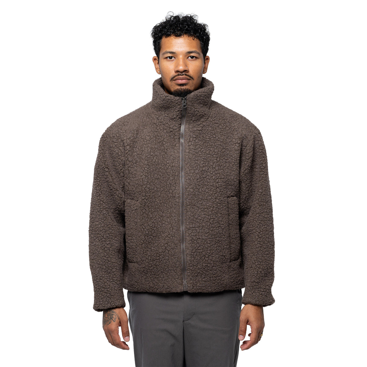 Deep Pile Fleece Jacket Morel GL36338