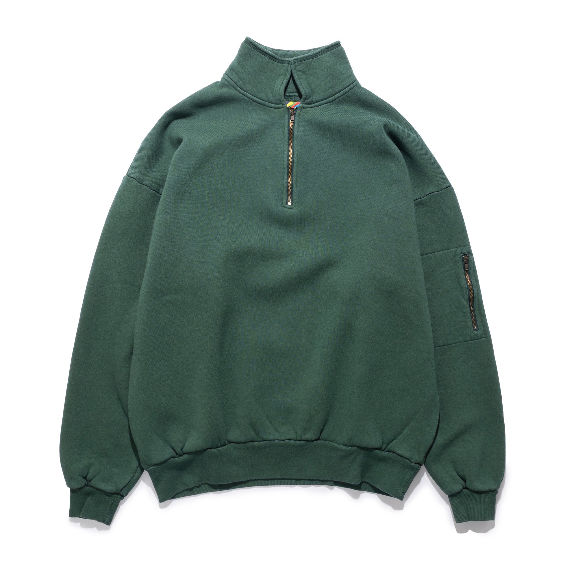 Pig Dyed Zip Sweatshirt Green 1007AWCS04