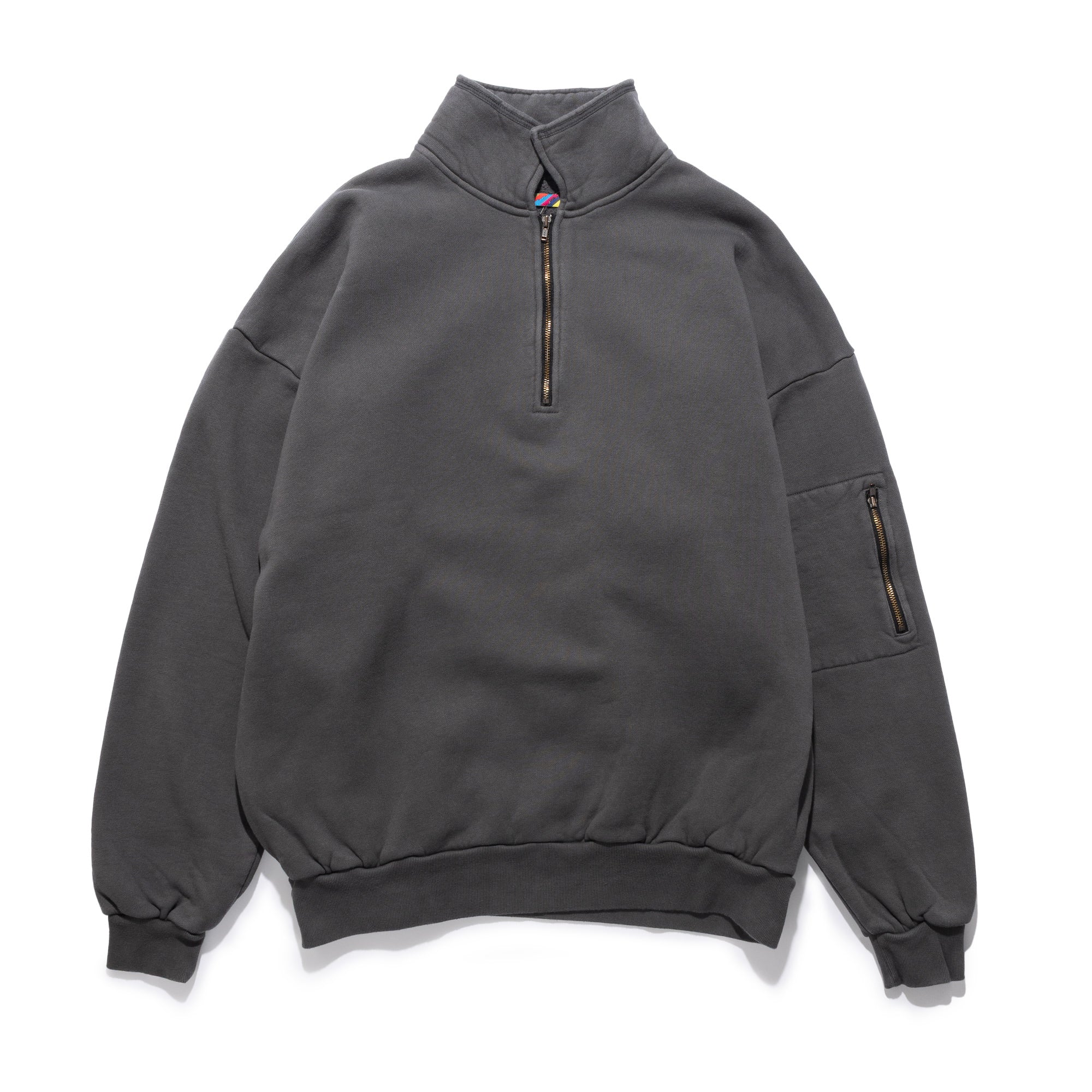 Pig Dyed Zip Sweat Black 1007AWCS04