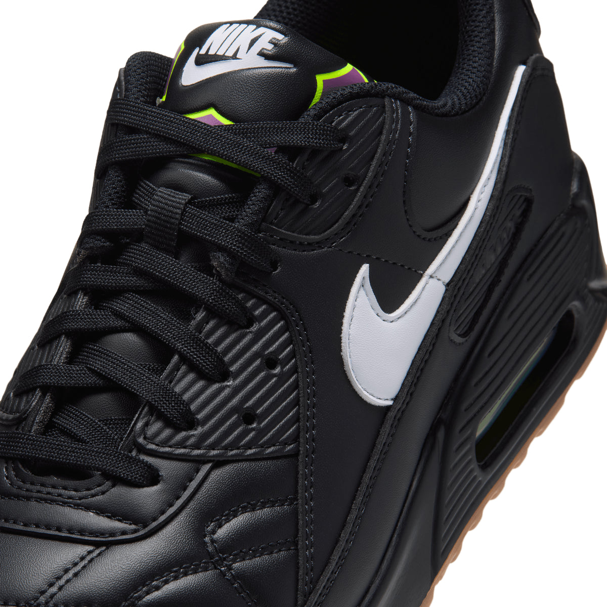 Nike Air Max 90 Premium BLACK/WHITE-GUM MED BROWN-VOLT IQ7129-001