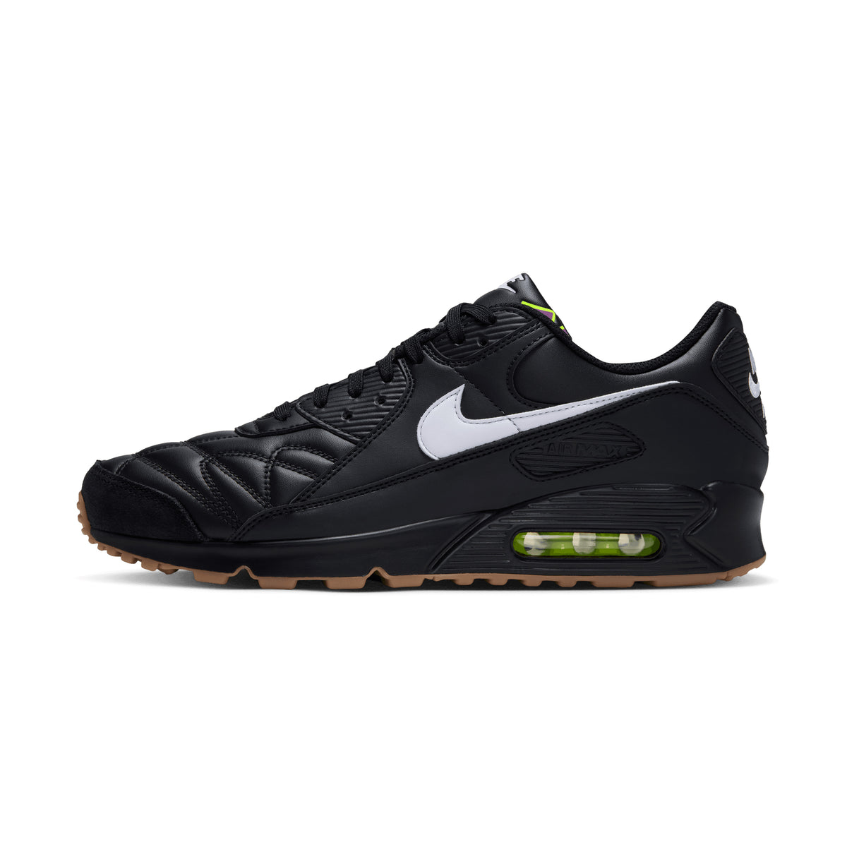 Nike Air Max 90 Premium BLACK/WHITE-GUM MED BROWN-VOLT IQ7129-001