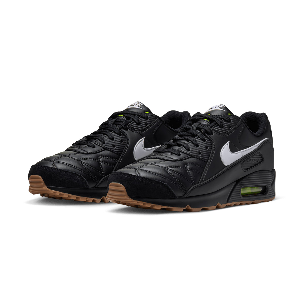 Nike Air Max 90 Premium BLACK/WHITE-GUM MED BROWN-VOLT IQ7129-001
