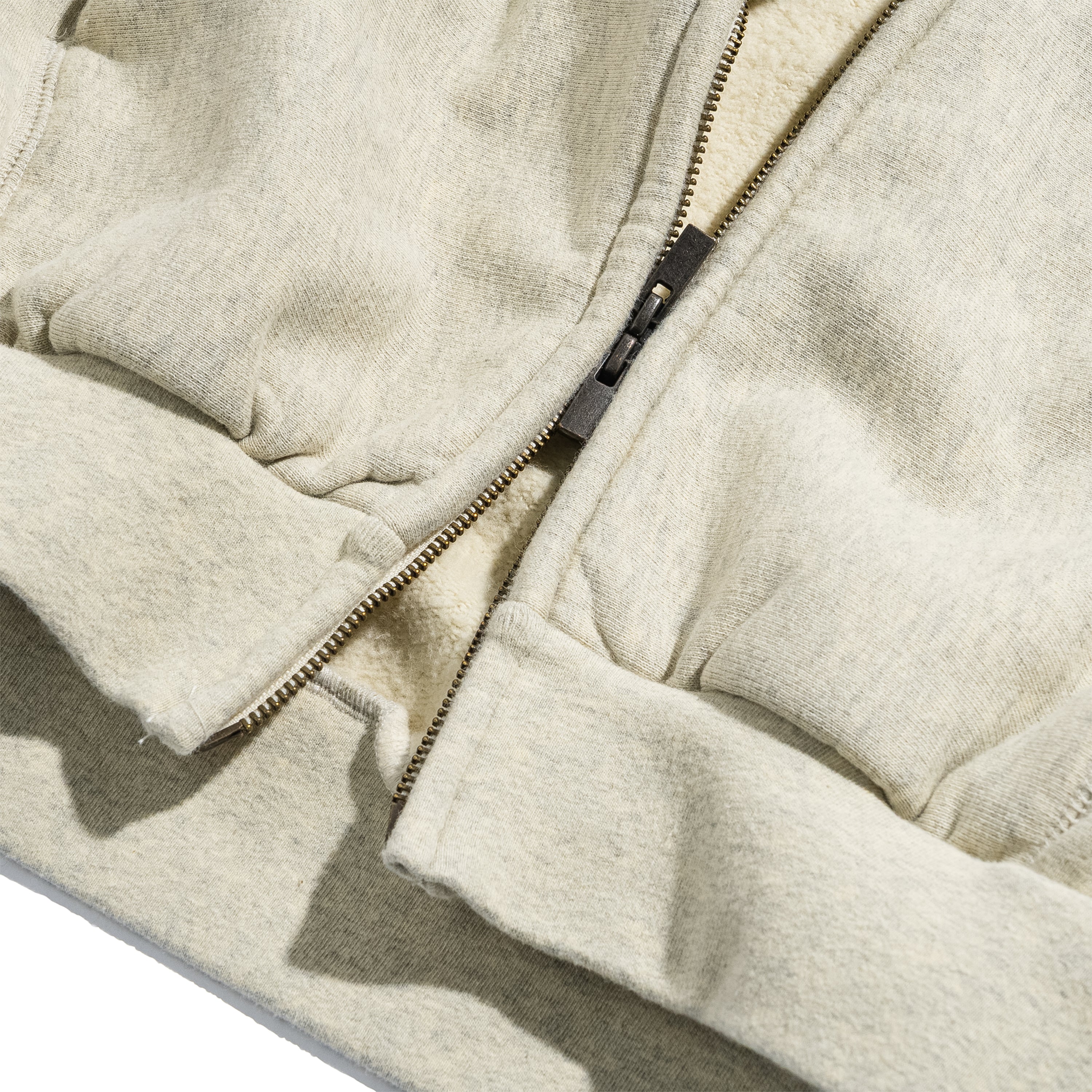 90's Full Zip Up Hoodie Washed Vanilla RW00290-0144