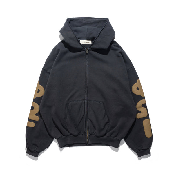 90's Zip Up Hoodie Washed Grey RW00388-0146