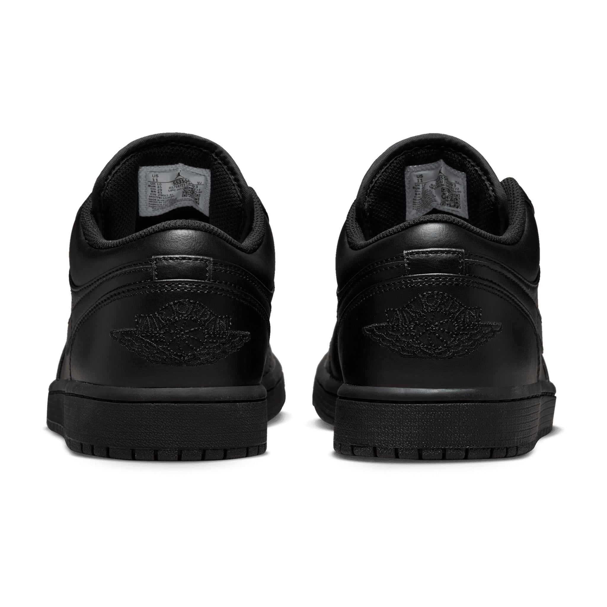 Air Jordan 1 Low Black Black Black 553558 093 Capsule
