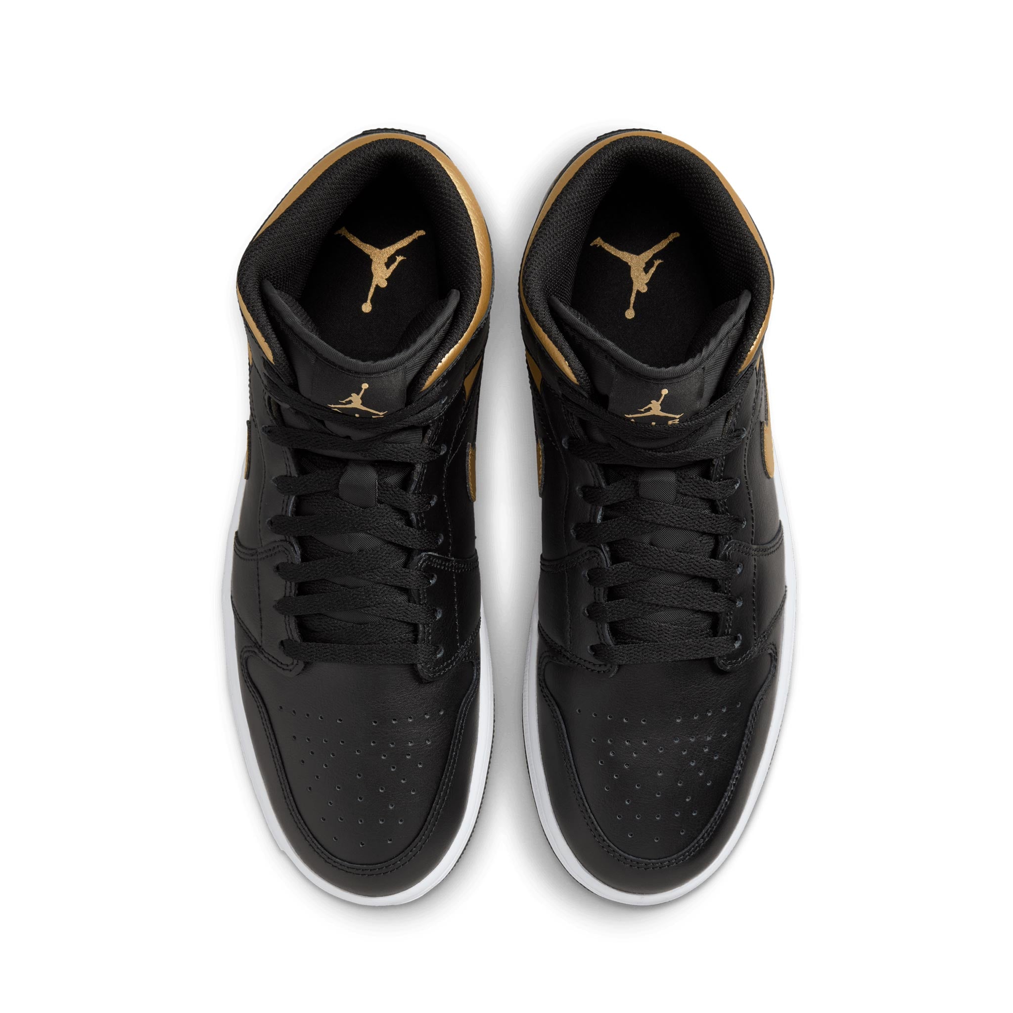 Air Jordan 1 Mid Black Metallic Gold White DQ8426 071