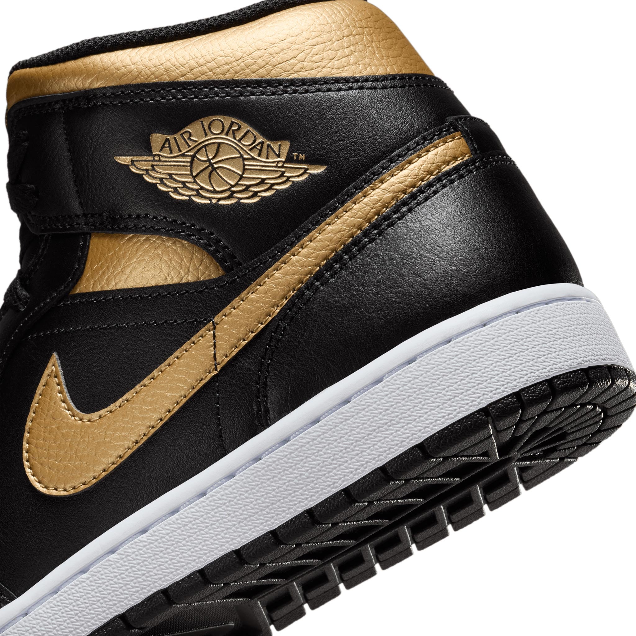 Air Jordan 1 Mid Black Metallic Gold White DQ8426 071 Capsule