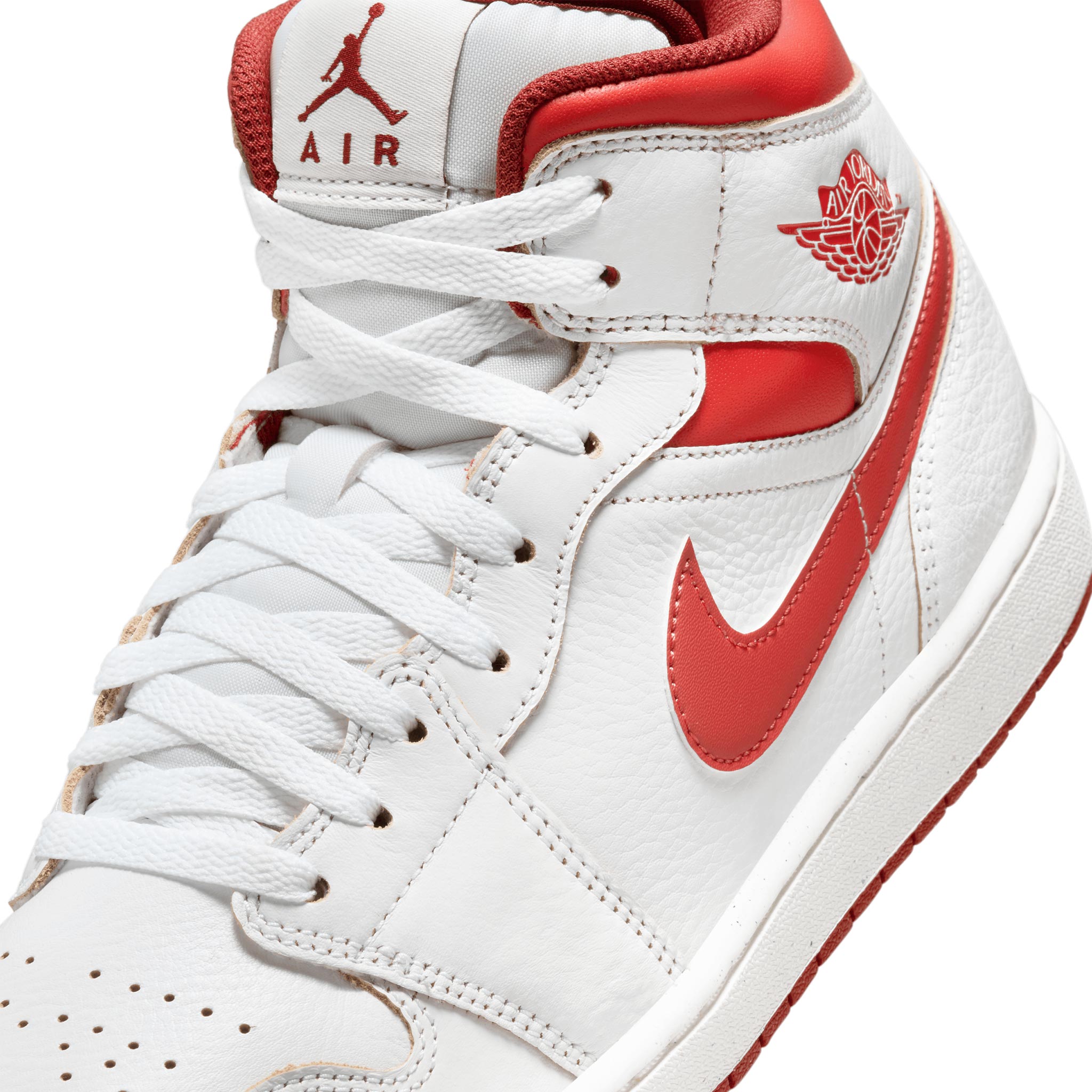 Jordan 1 mid hotsell white and red