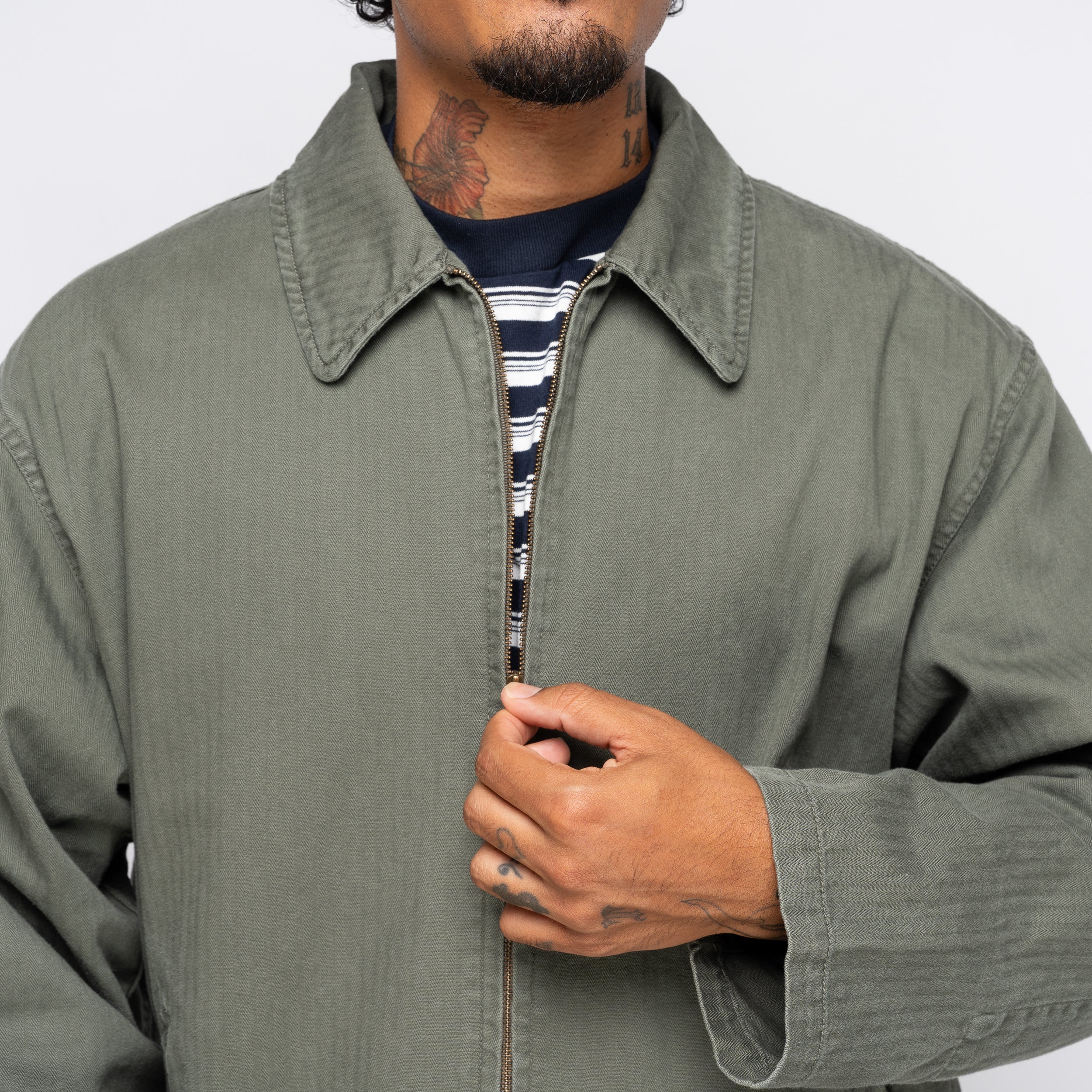 Herringbone Zip Jacket Khaki 1007AWJK06 – Capsule