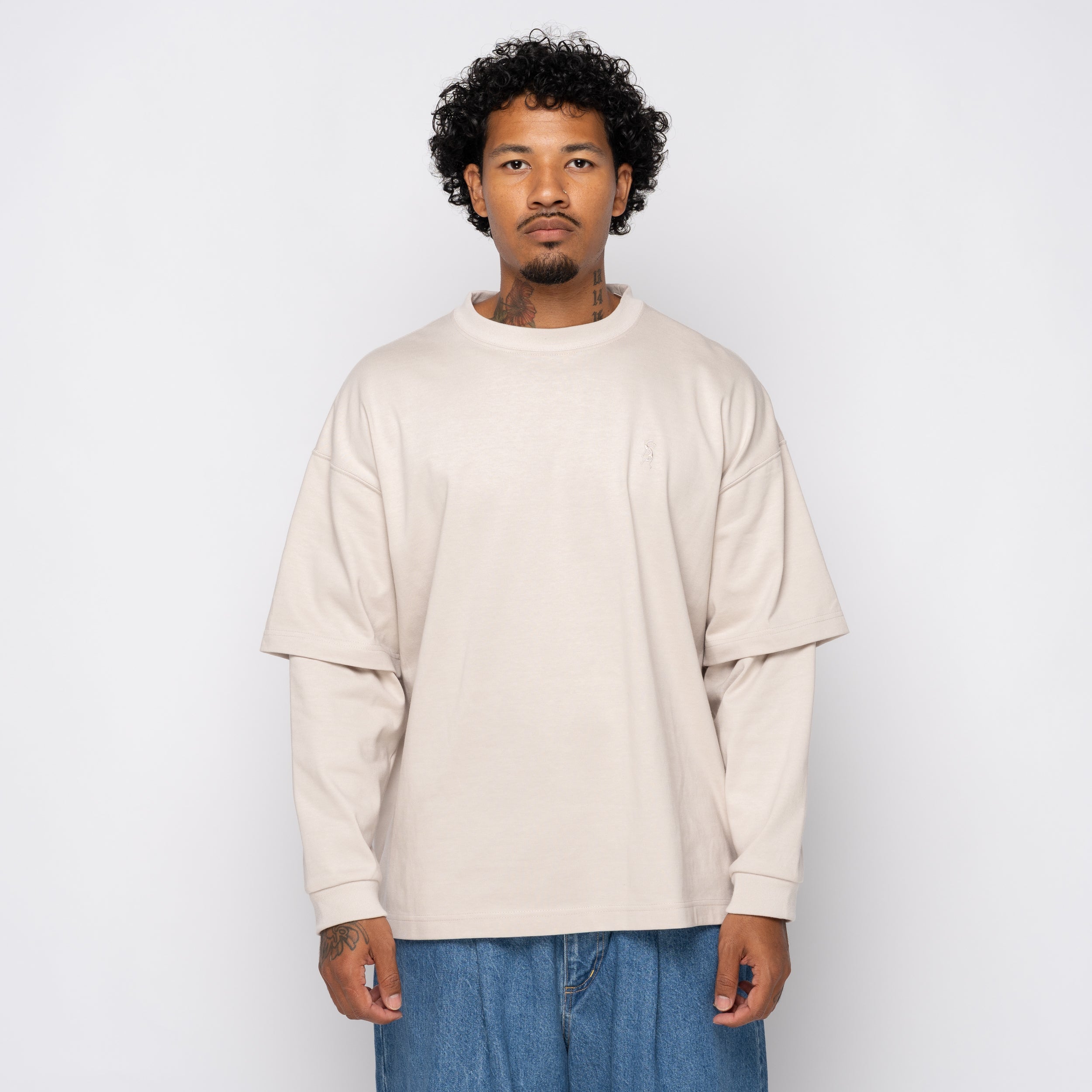 Layered LS Tee Greige 1007AWCS01