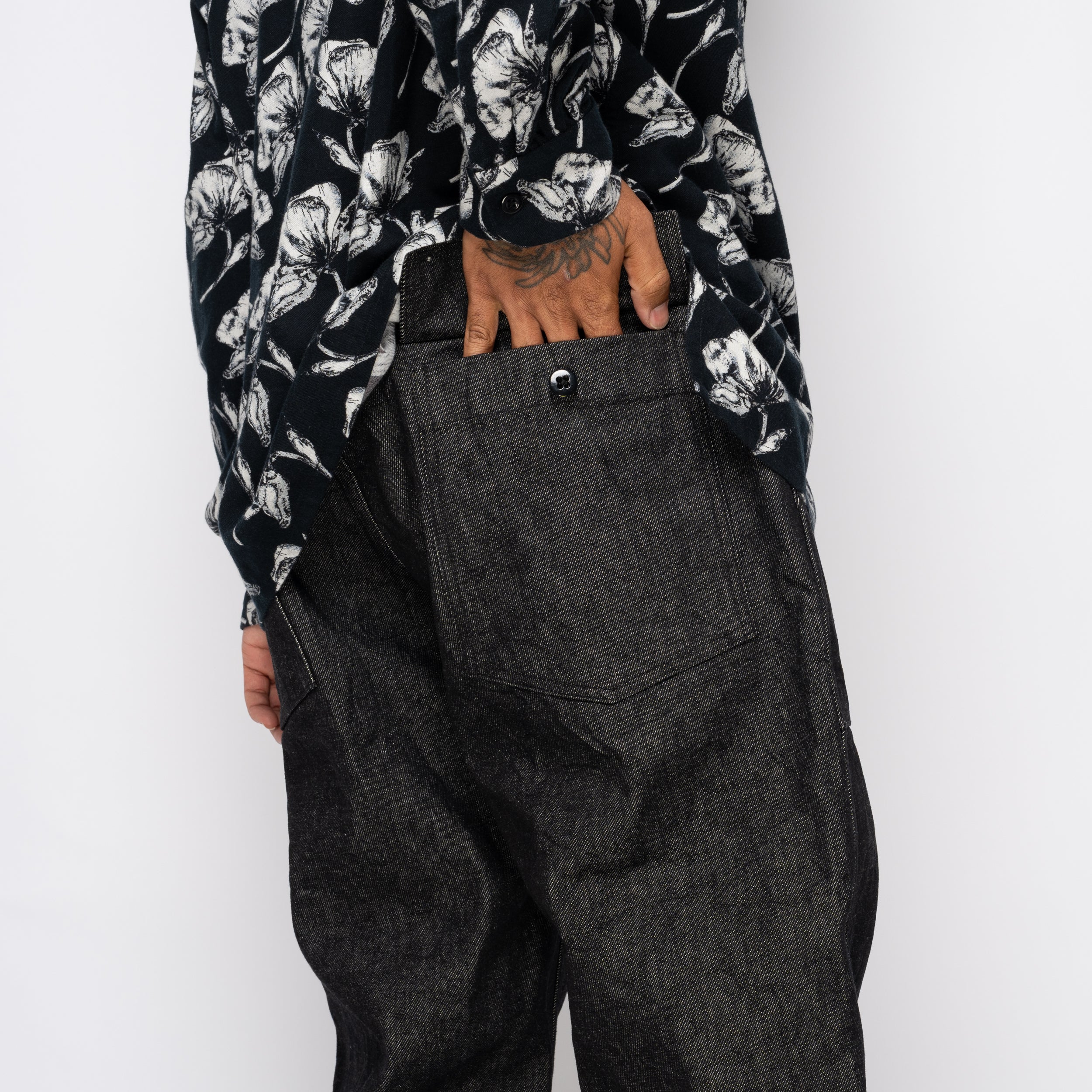 EG Fatigue Pant 14oz Cone Denim Black 25F1F004