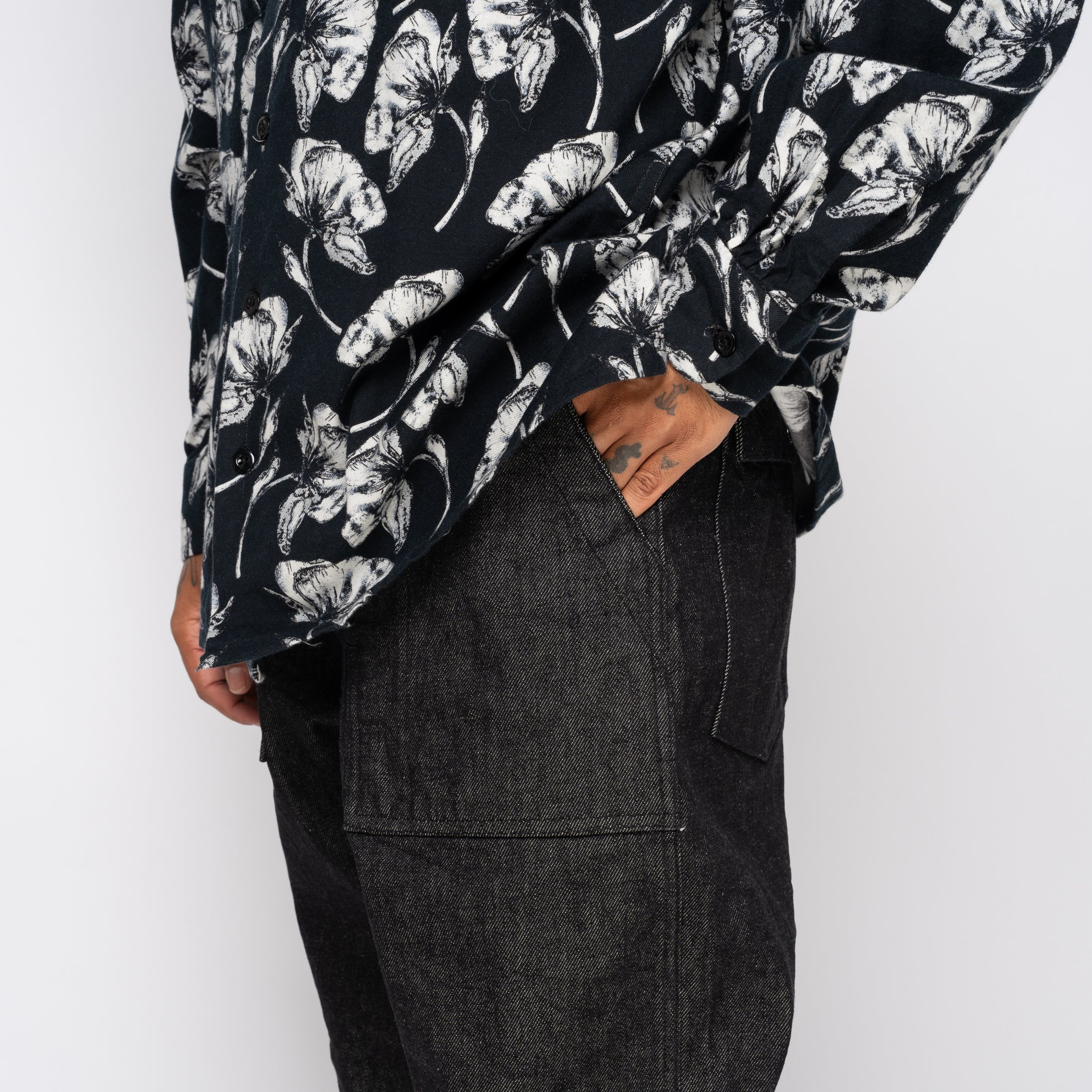 EG Fatigue Pant 14oz Cone Denim Black 25F1F004